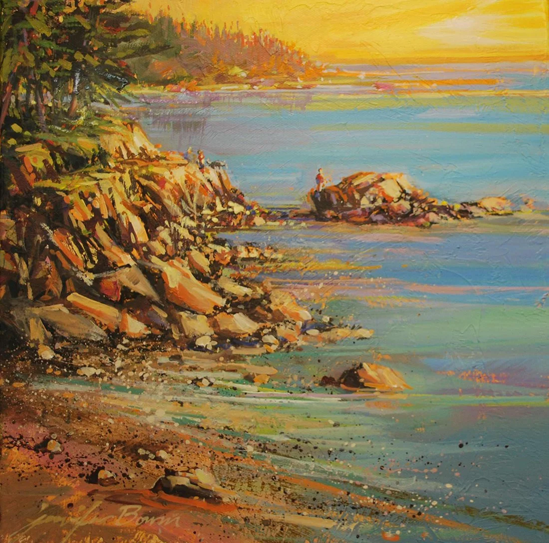 Washington Park Rocks, 12x12 acrylic, $350