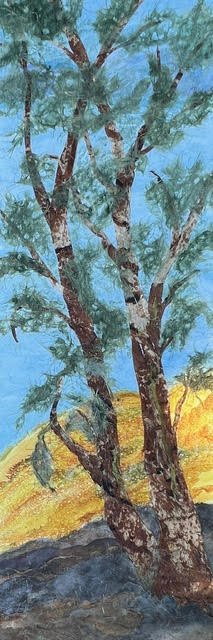 Morning Madrona, 12x36 mixed media, $1200