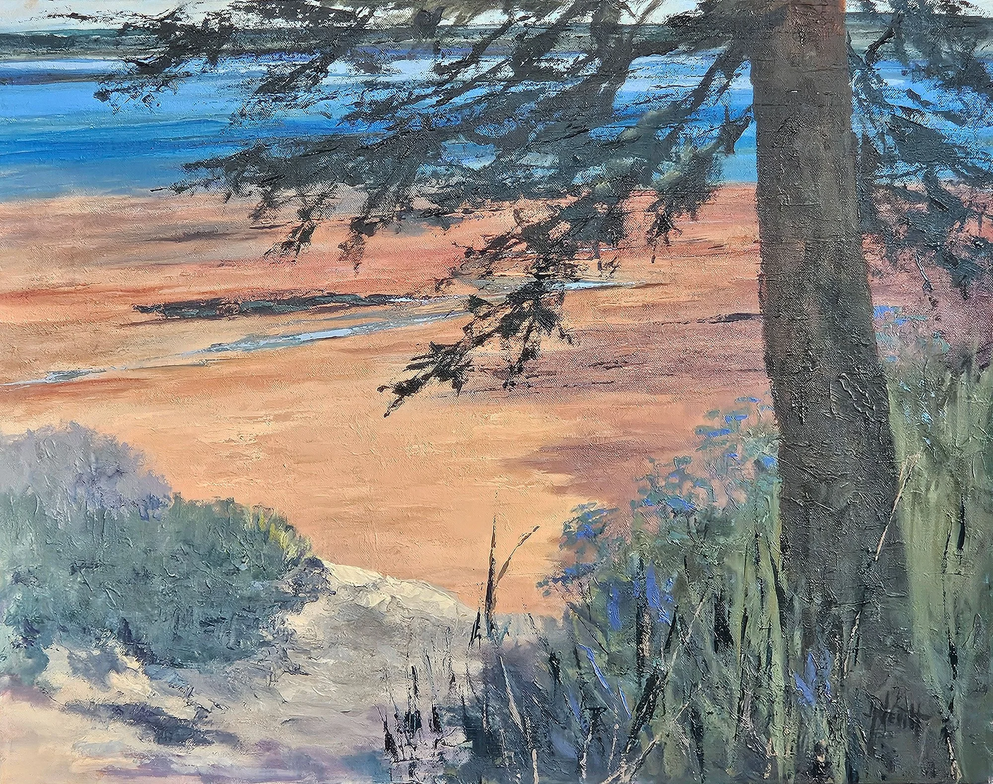 View of the Beach, 20 x 28 oil, $1000