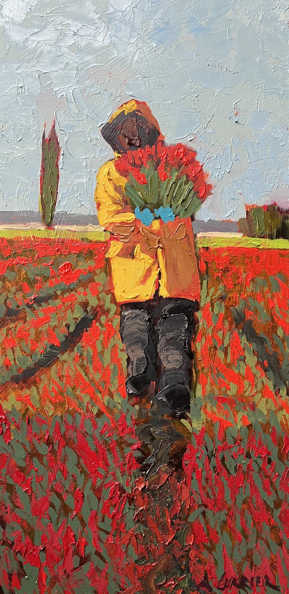 Gatherer, 24 x 12 oil, $1800