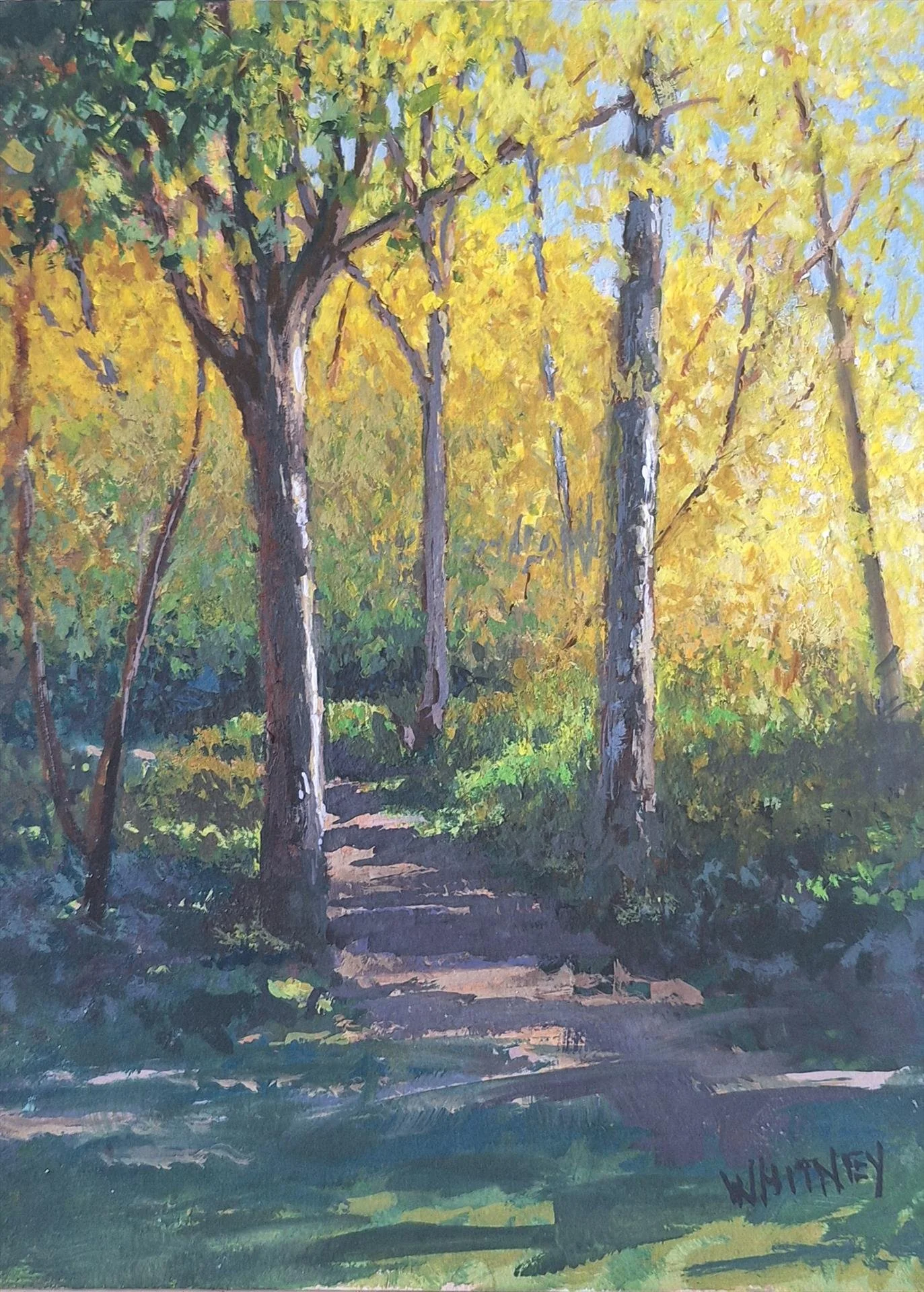 Stephen Whitney; Morning Walk, 10x8 gouache, $400
