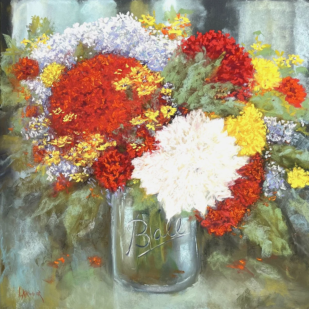 Dressed for the “Ball”, 18x18 pastel, $975