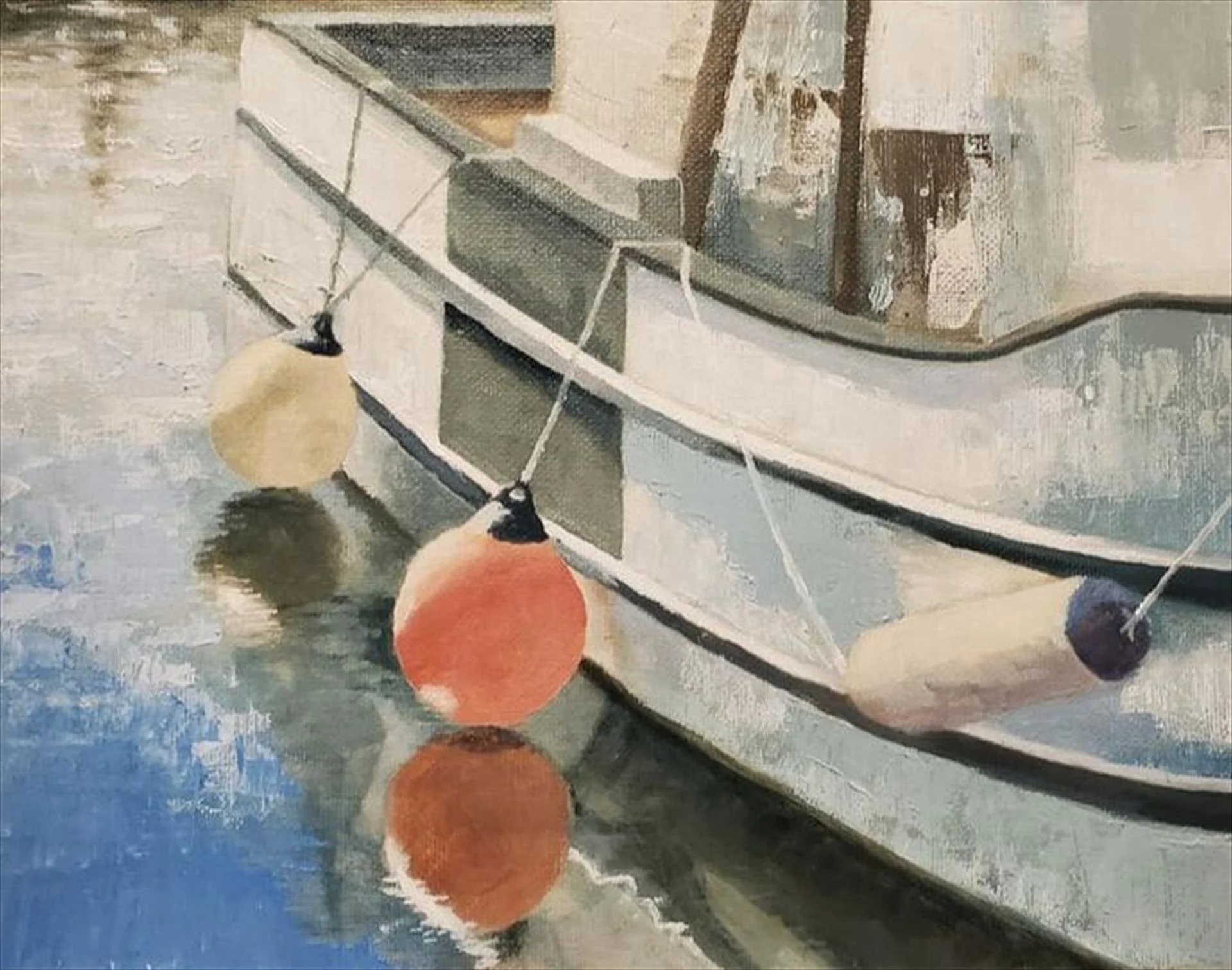 Dockside Reflections, 8 x 10 oil, $600 by Jordan Ghiglia