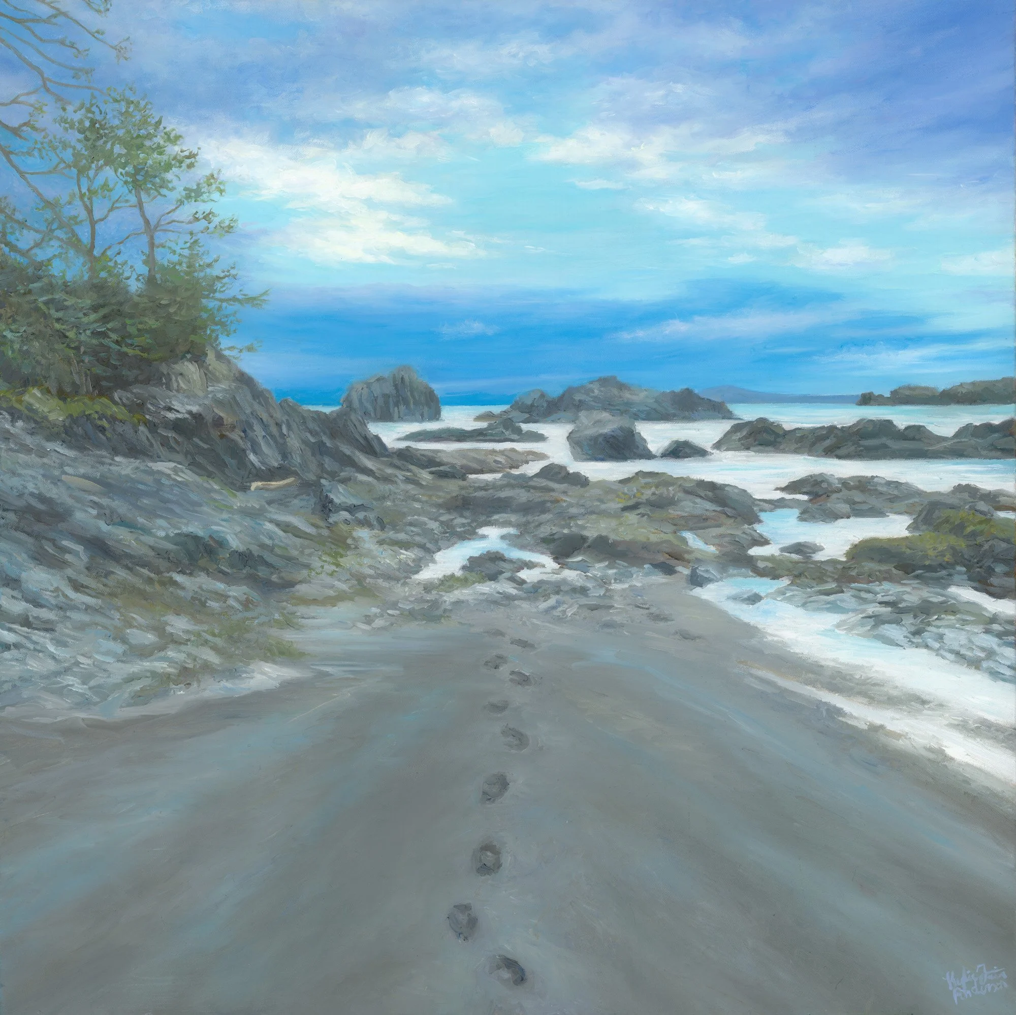 Footsteps Home, 30x30 oil, $2100