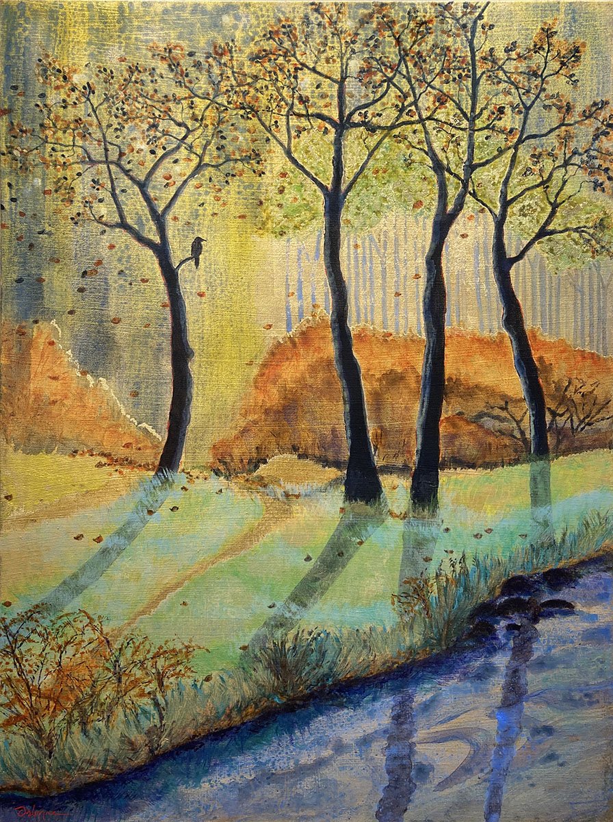 Autumnal Breeze, 40x30 gold leaf and acrylic, $5900