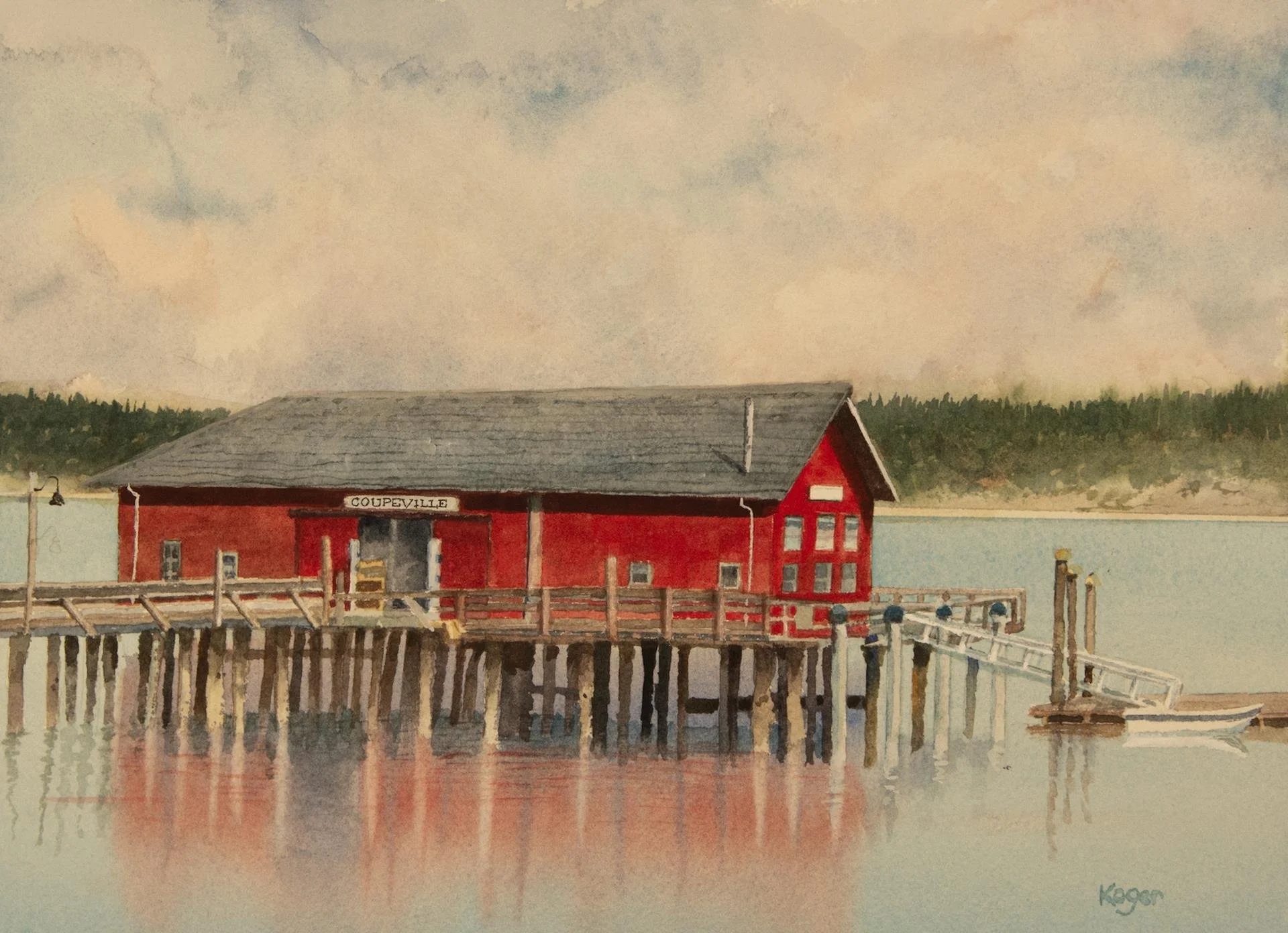 Bill Koger - Coupeville Morning; 9x12 watercolor, $295