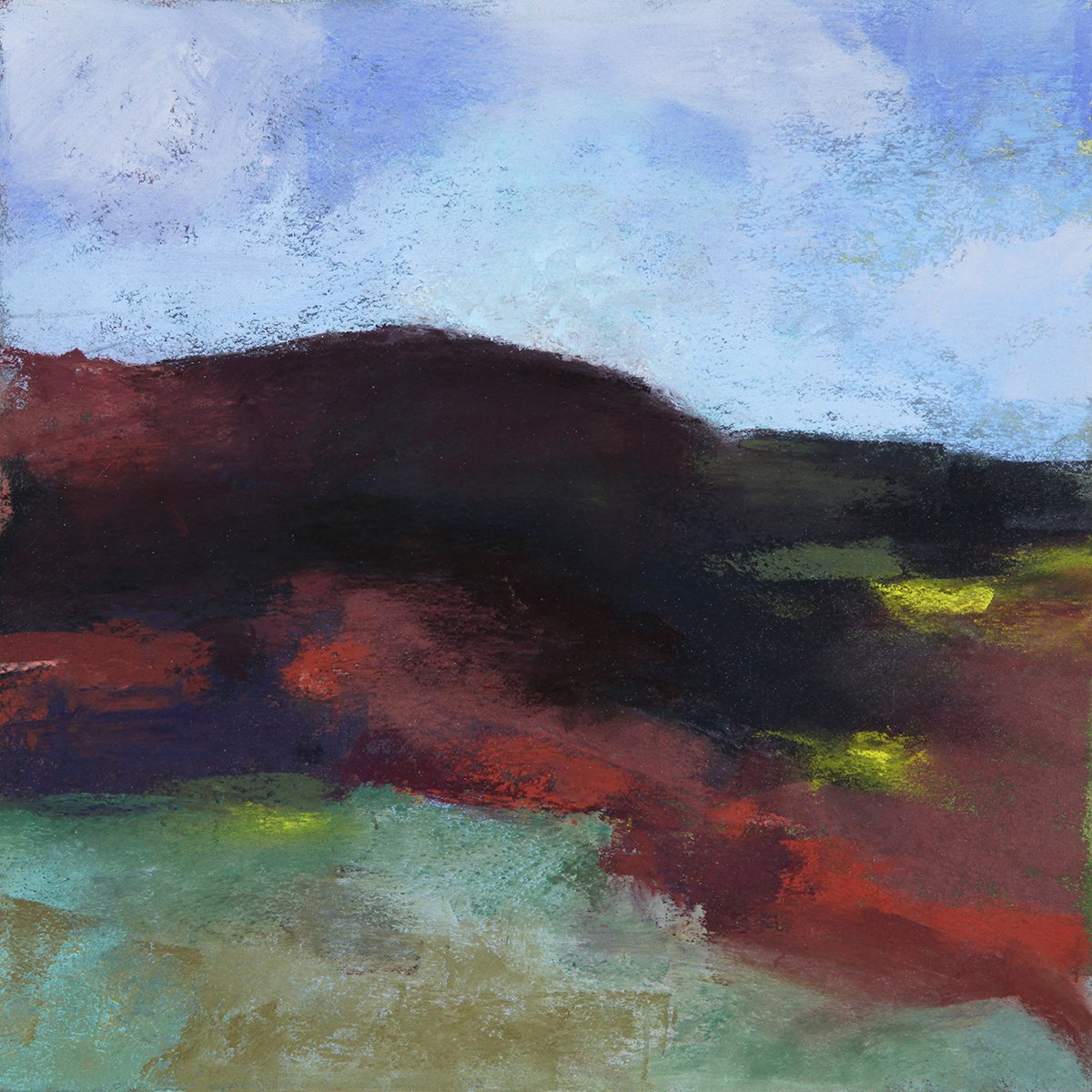 Dark Mountain, 9x9 soft pastel, $550