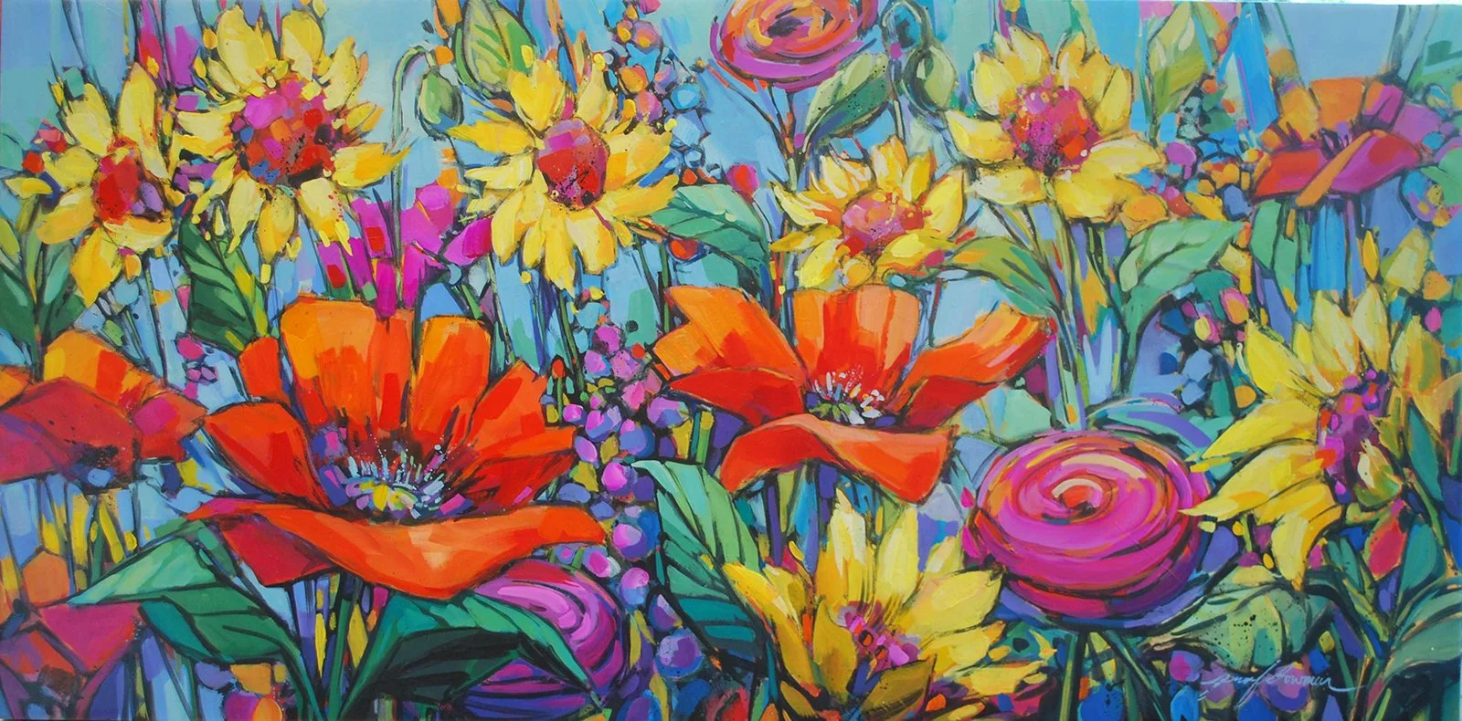 Cartoon Garden, 24x48 acrylic, $2200