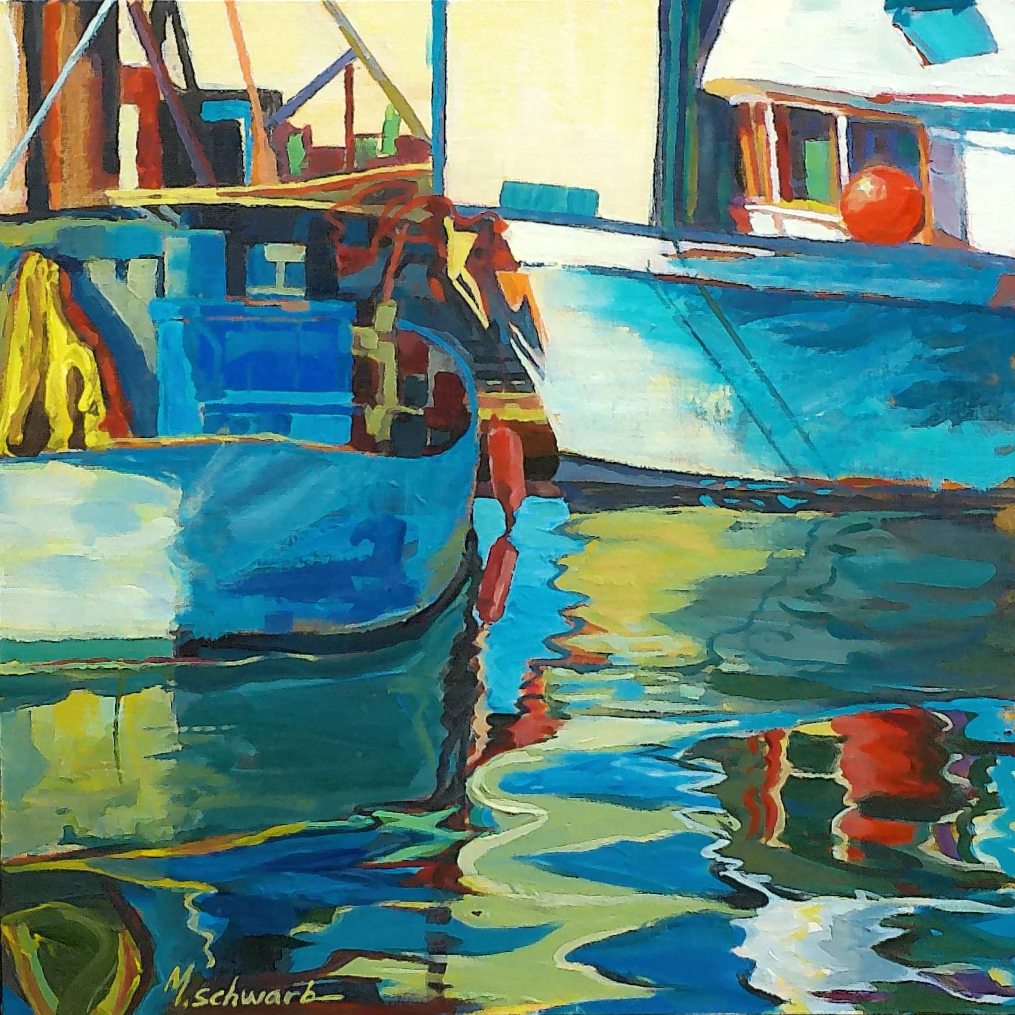 Docked & Ready, 16x16 acrylic, $700