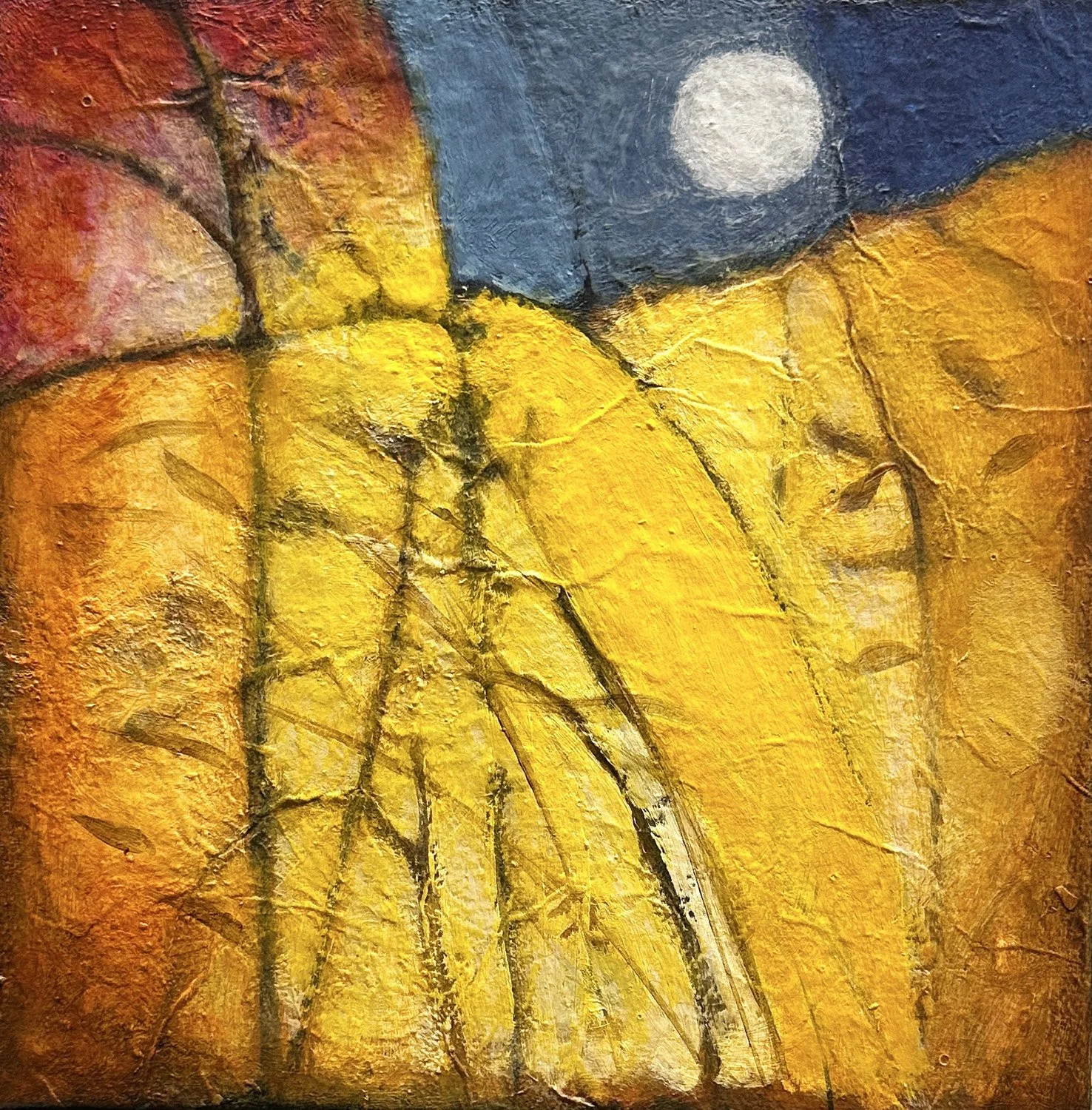 October Moon, 8x8 mixed media, $375