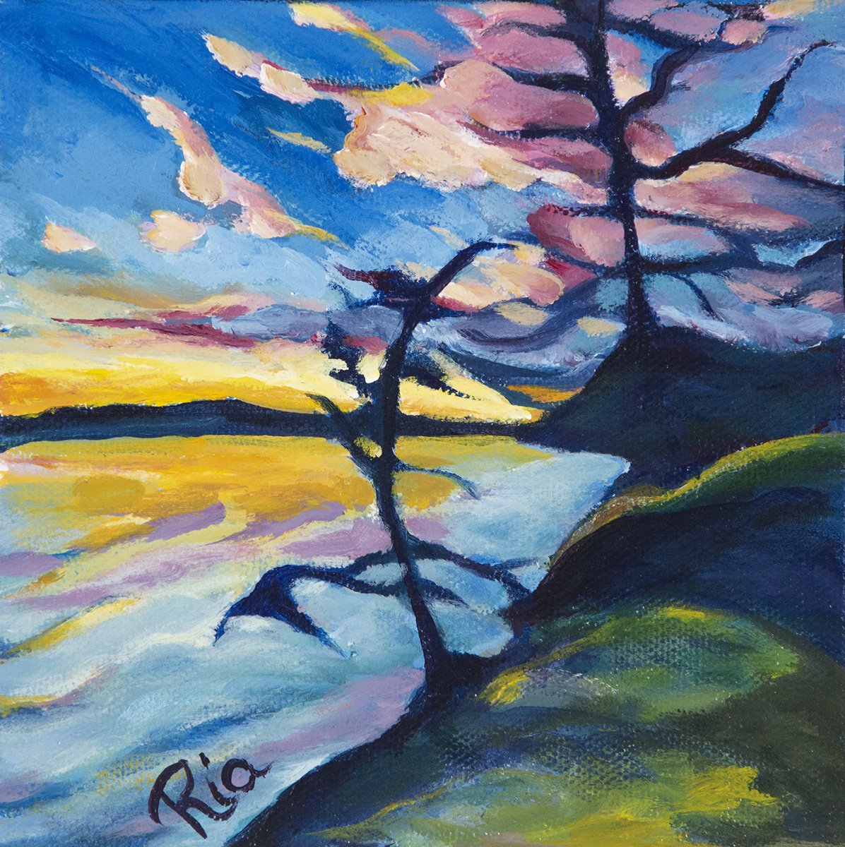 Solitude Escape IV, 6”x6” acrylic on canvas, $175
