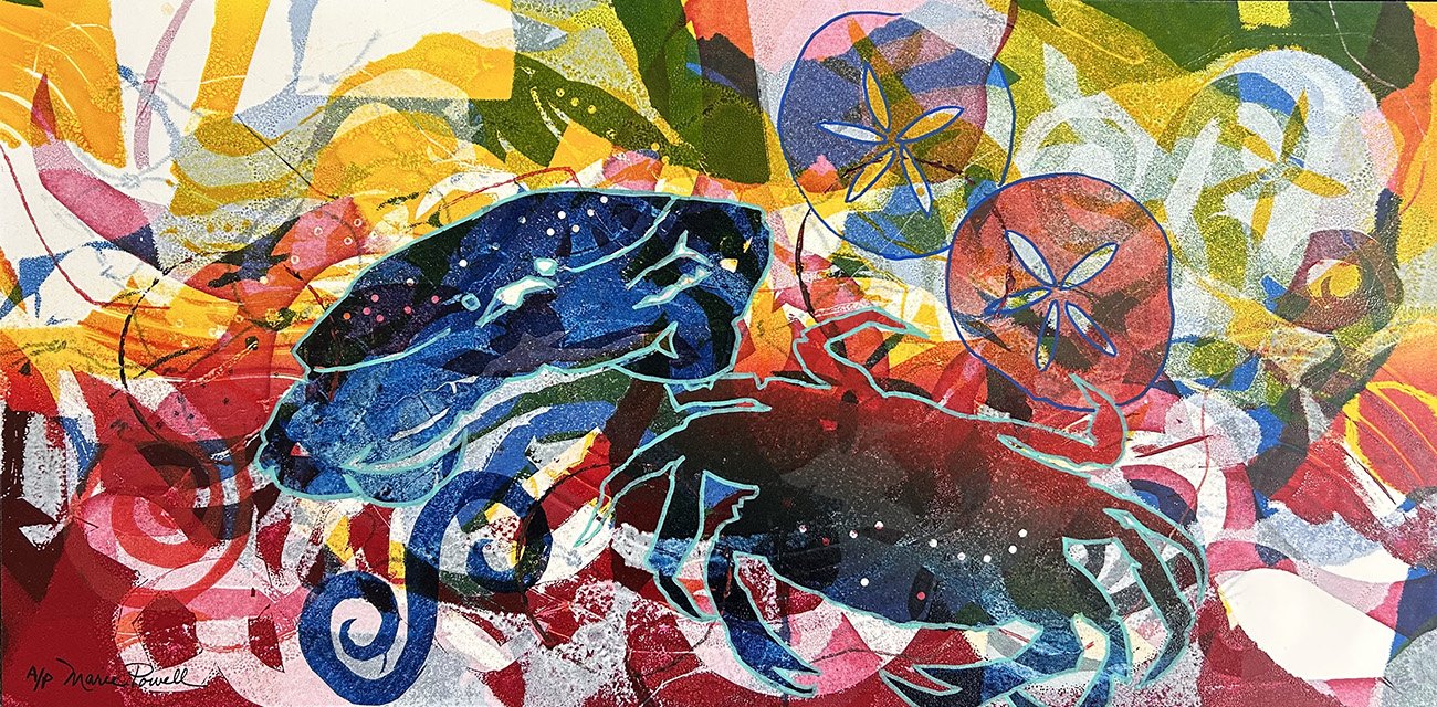 Dungies A/P, varied edition, 12x24 Original monoprint, oil based inks on 100% Rag on board, archival varnish, $975
