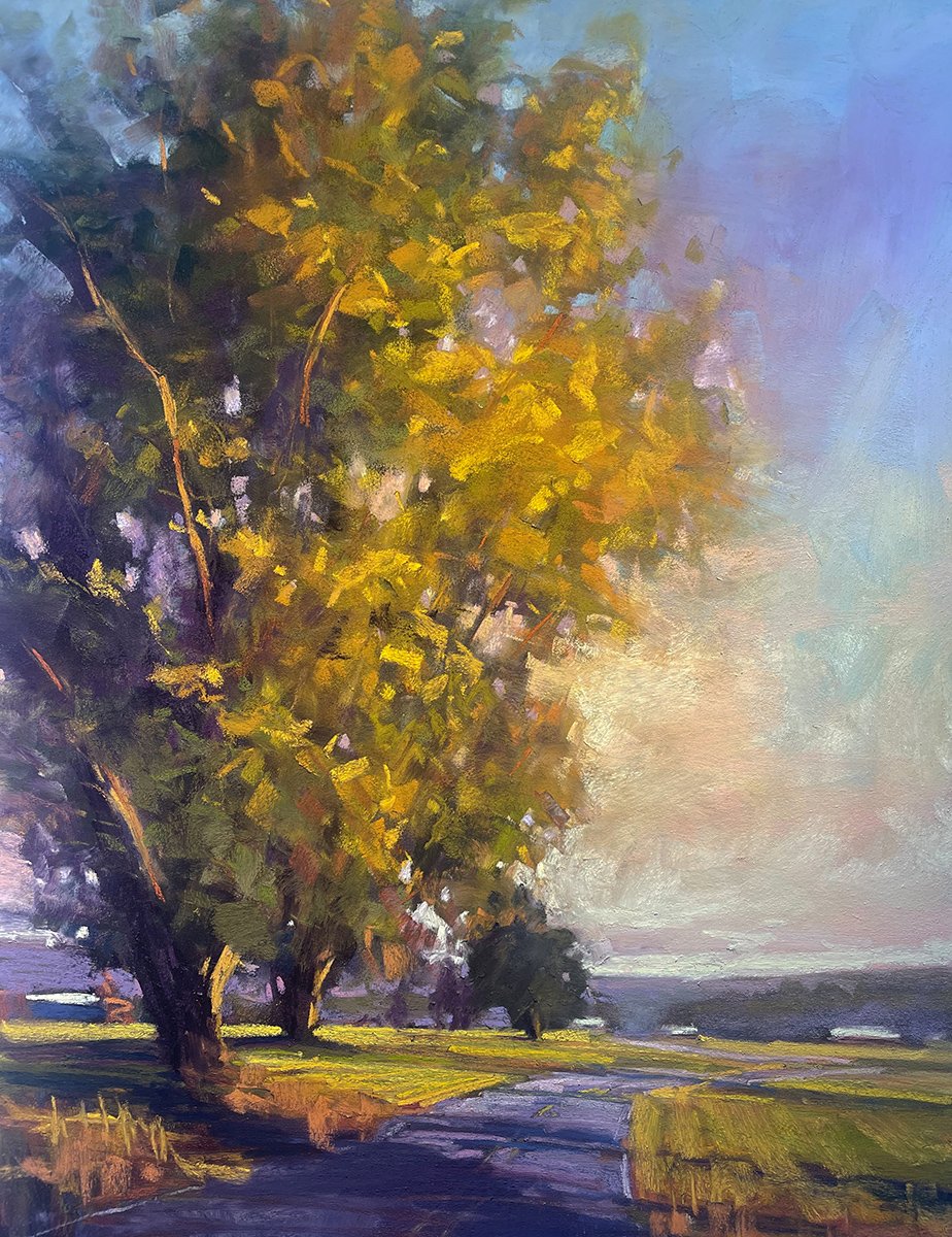 Another Fall Road Trip, 30 x 26 pastel, $1700