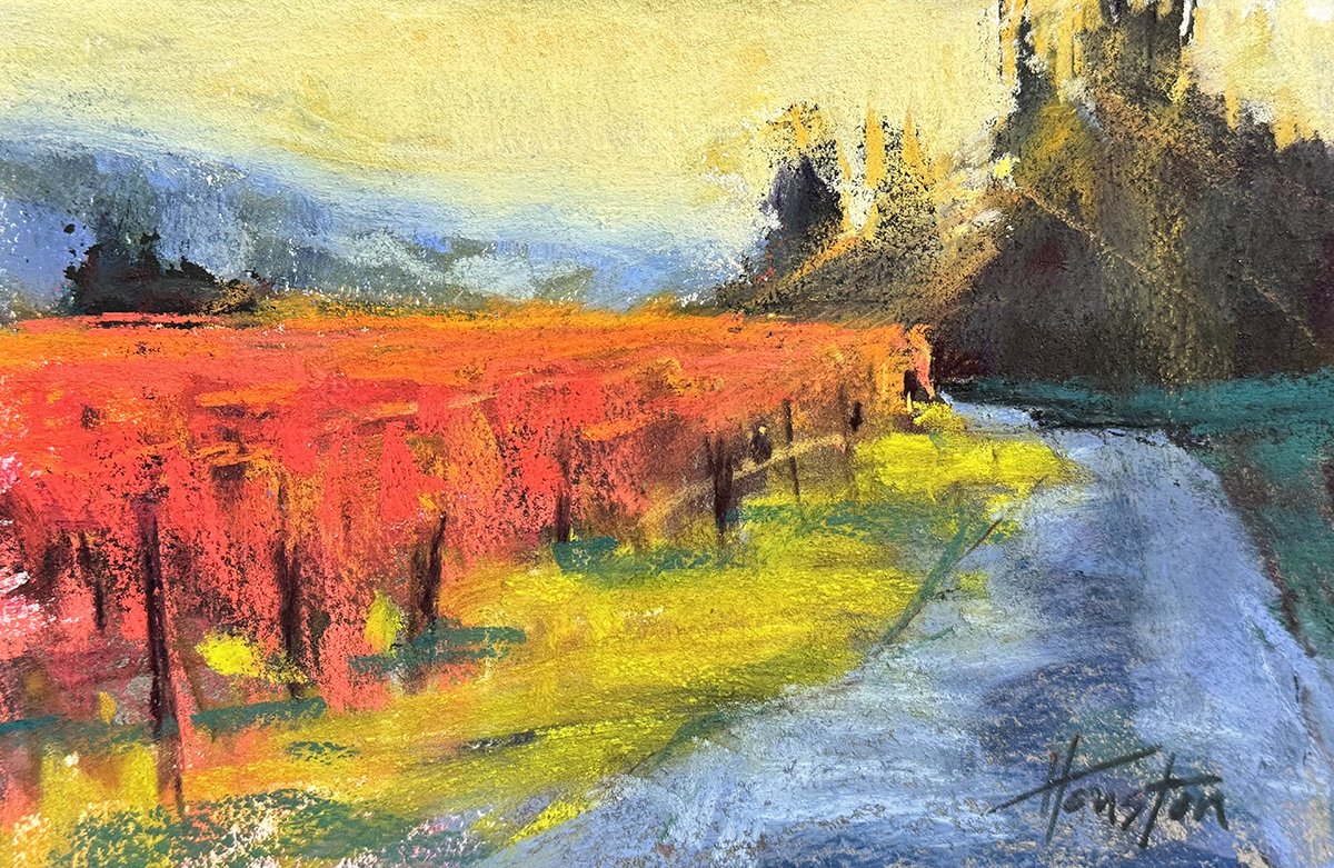 Roadside Berries, 10x6.5 pastel, $675