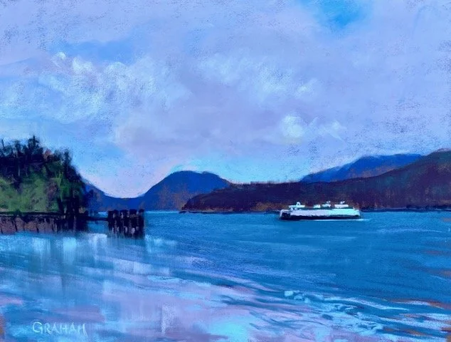 Ferry Landing, 11x15 soft pastel, $825