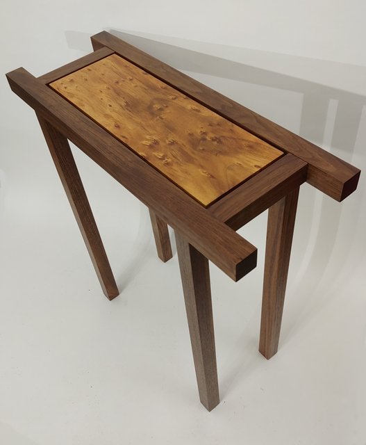 Koa Embrace - Hawaiian Bird's Eye Koa/Walnut, 28" wide, $1850 SOLD