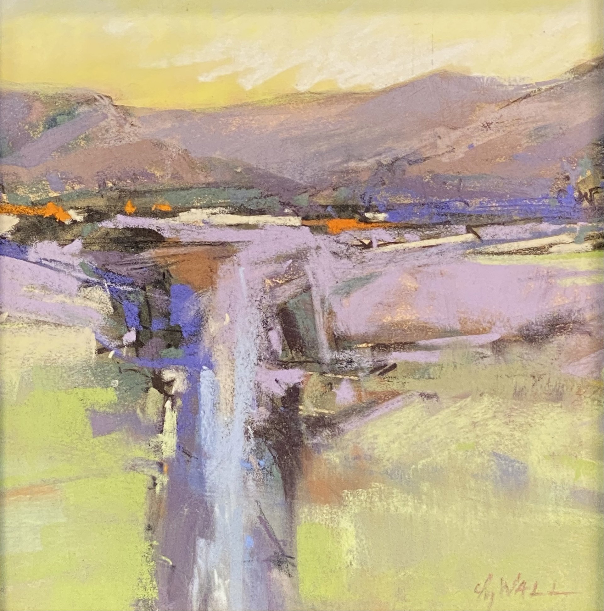 Yellow Sky, 7x7 pastel, $450