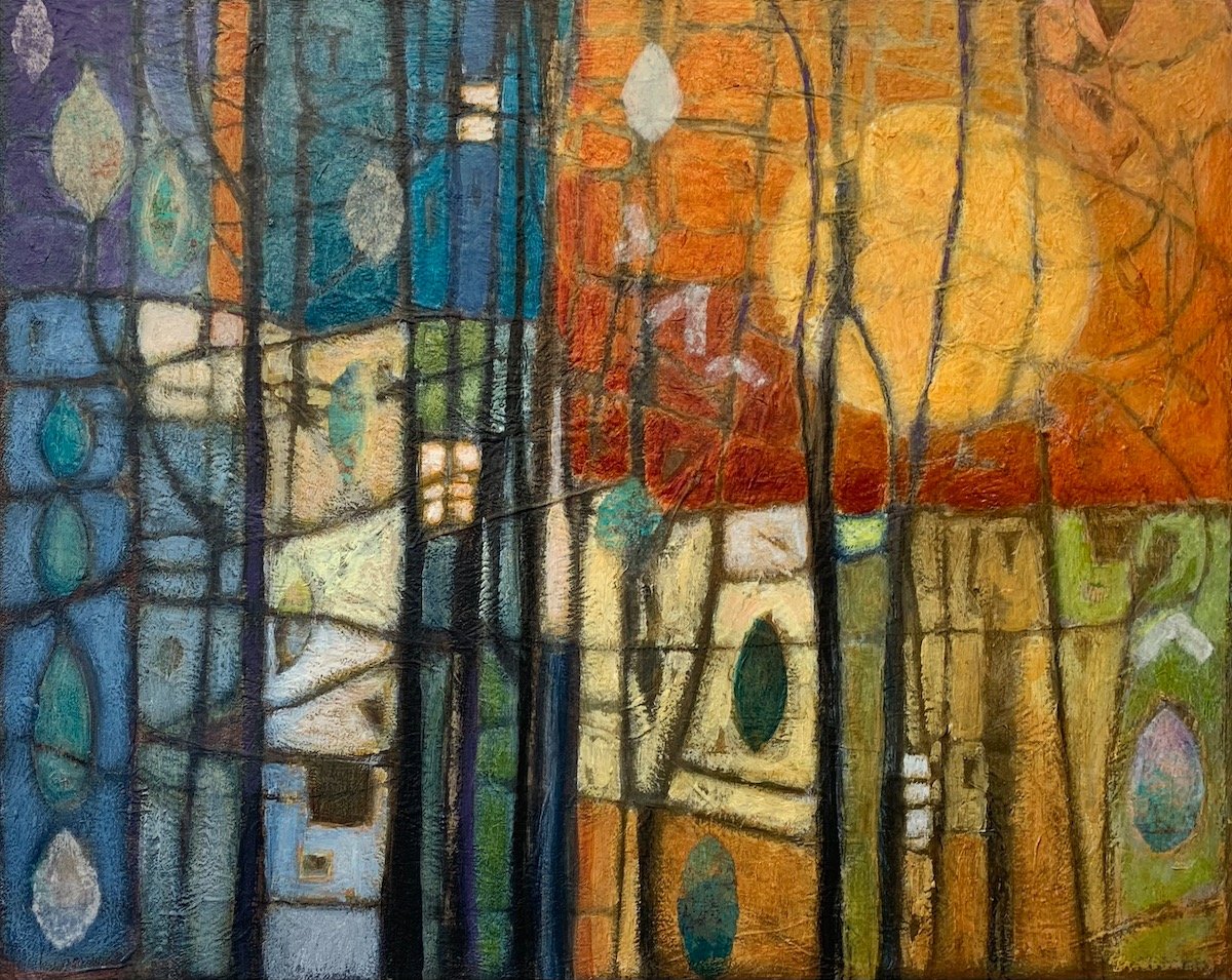 The Moon Through, 16" x 20" mixed media. $1200.