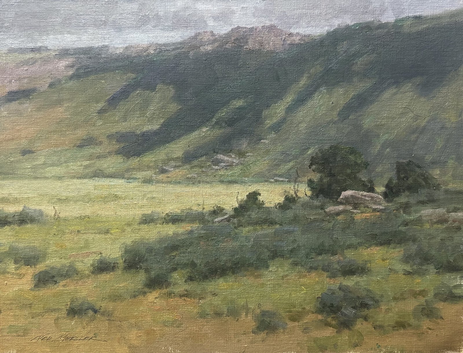 Ned Mueller - Solitary Confinement, 16x12 oil, $2600