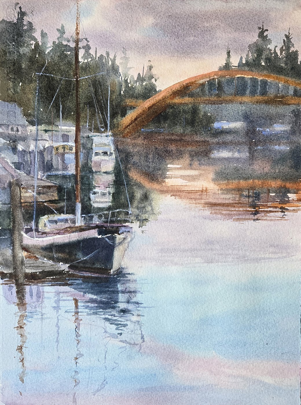Last Light, 15x11 watercolor, $575