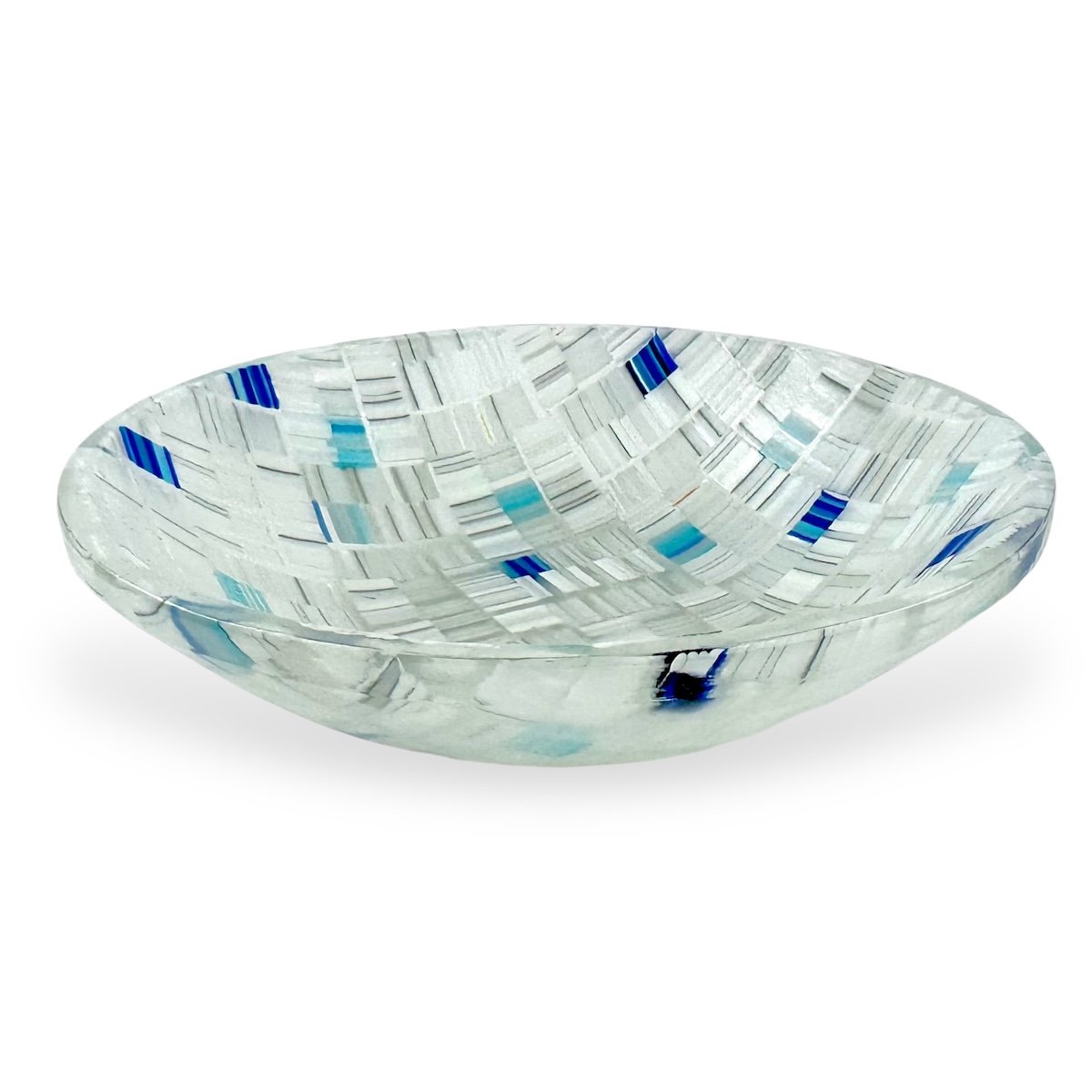 Blue Speckled Small Bowl, 6x6 Fused Glass, $175