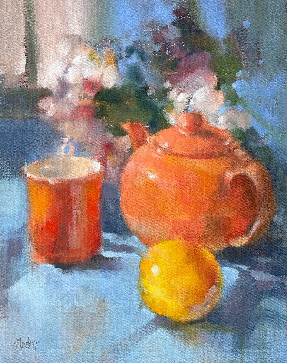 Three Oranges, 14" x 11" oil. $975