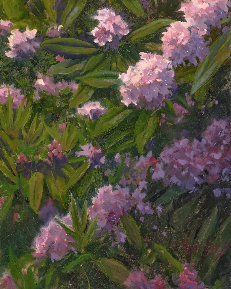 Wild Rhodies, 20x16 oil, $1200