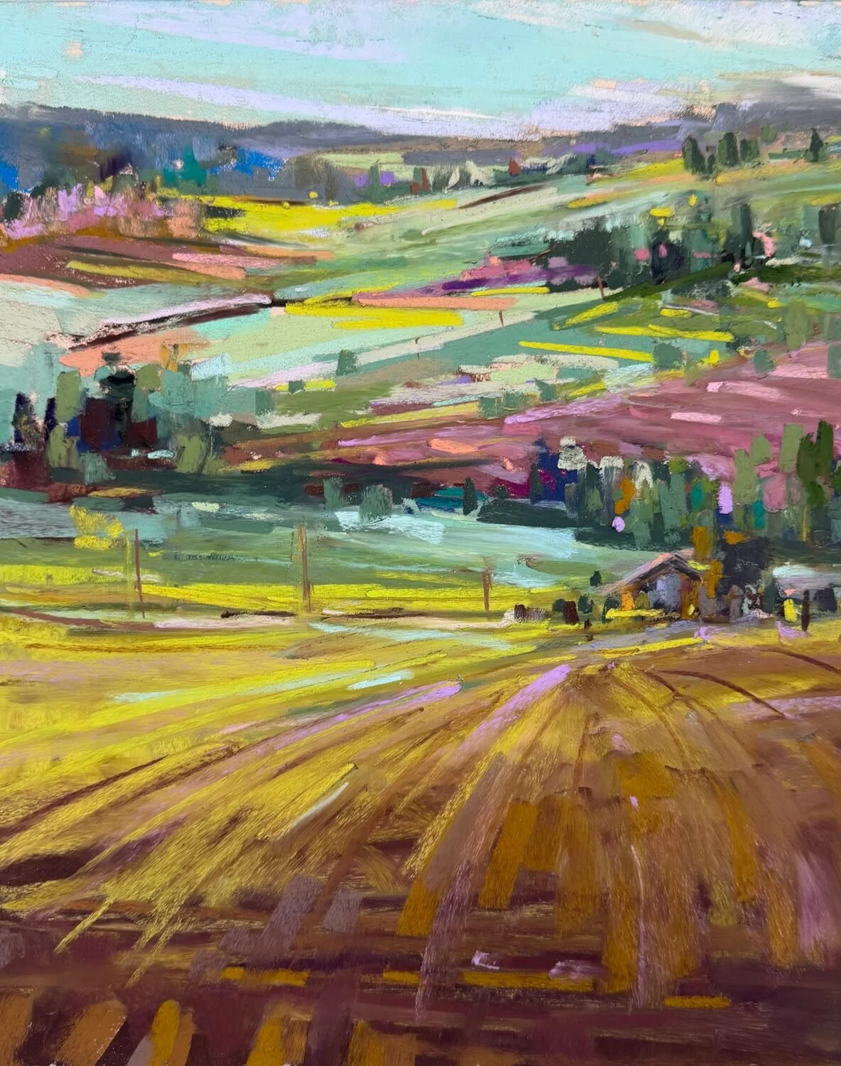Julie Ann Quick - Freshly Tilled; 16 x 24 pastel, $675