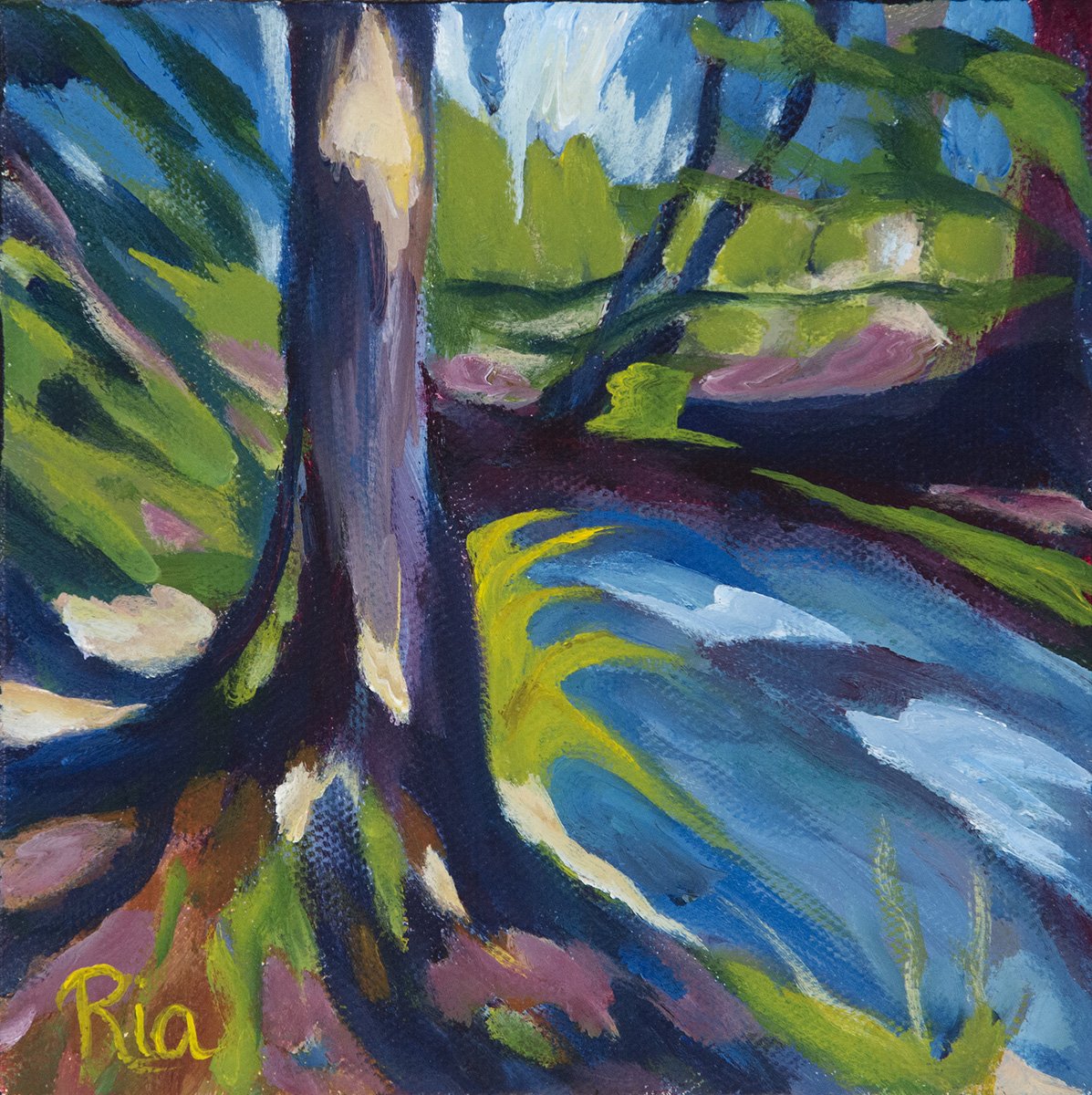 Solitude Escape V, 6”x6” acrylic on canvas, $175