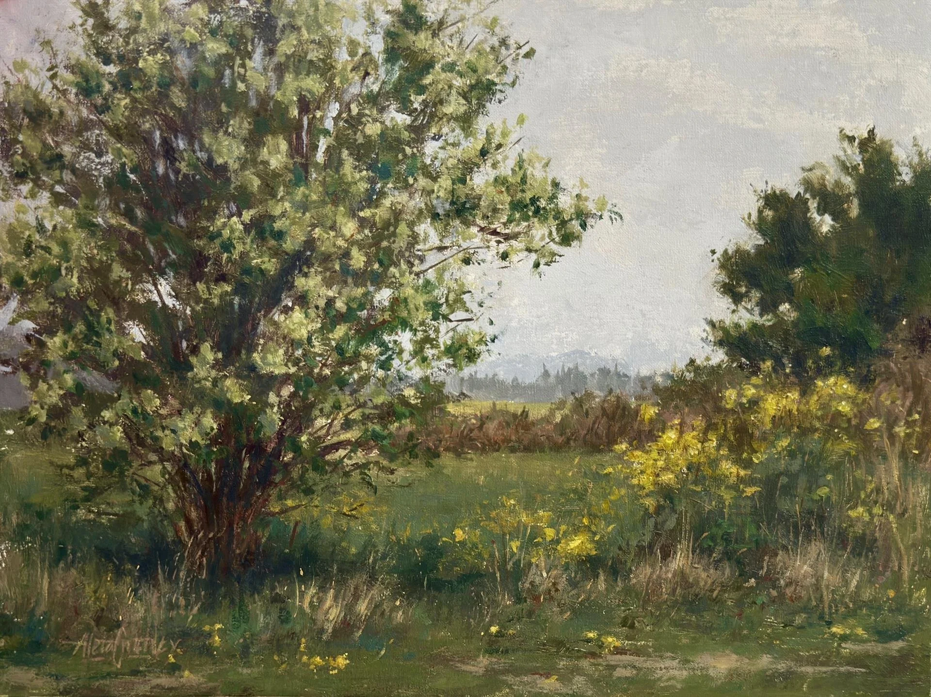 Aleta Critchley - Where thoughts grow like
wildflowers; 9x12 acrylic, $475