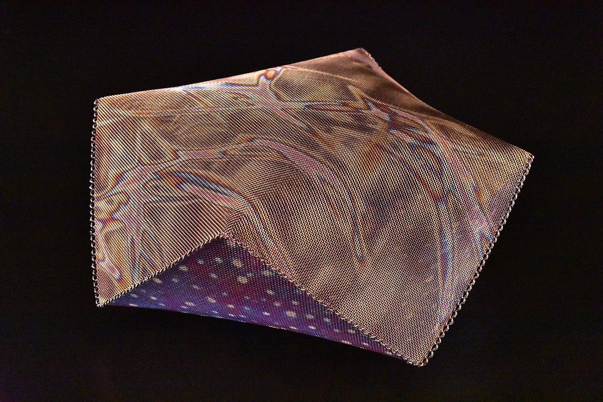 Two Squares with Dark Mass, stainless steel mesh, wire (5x12.5x12.5) $750
