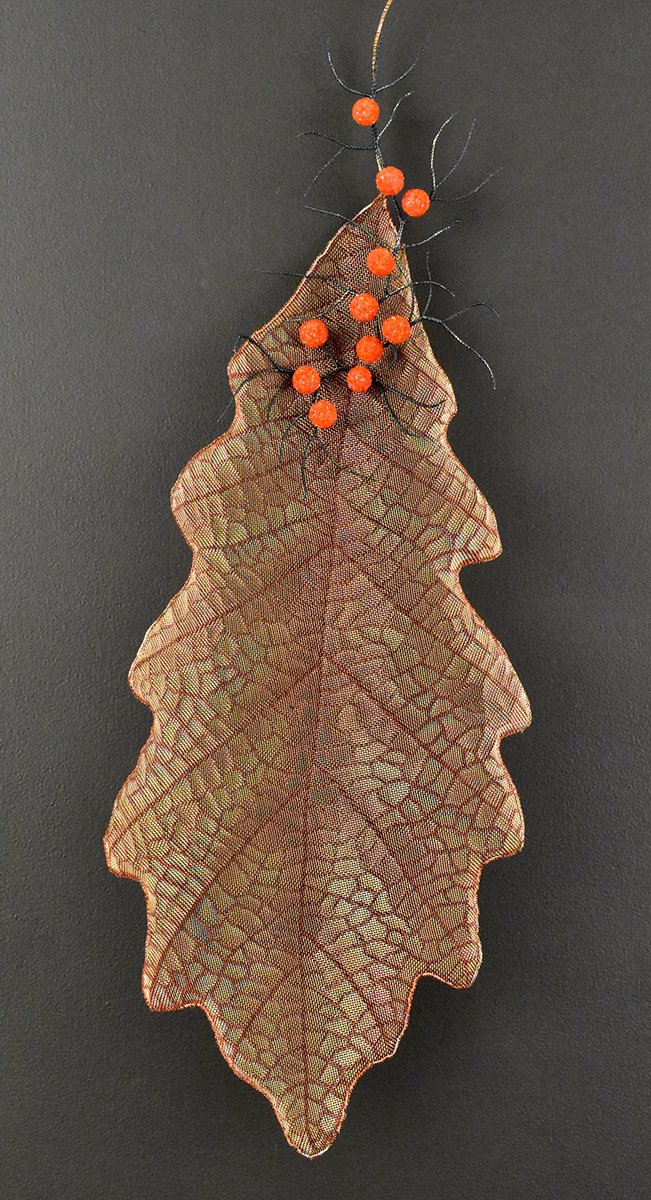 Autumn Oak, Copper mesh, glass frit, wire (24.x9x3) $1,500