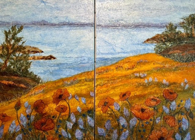 Granny’s Cove, 30x40 mixed media diptych, $3200