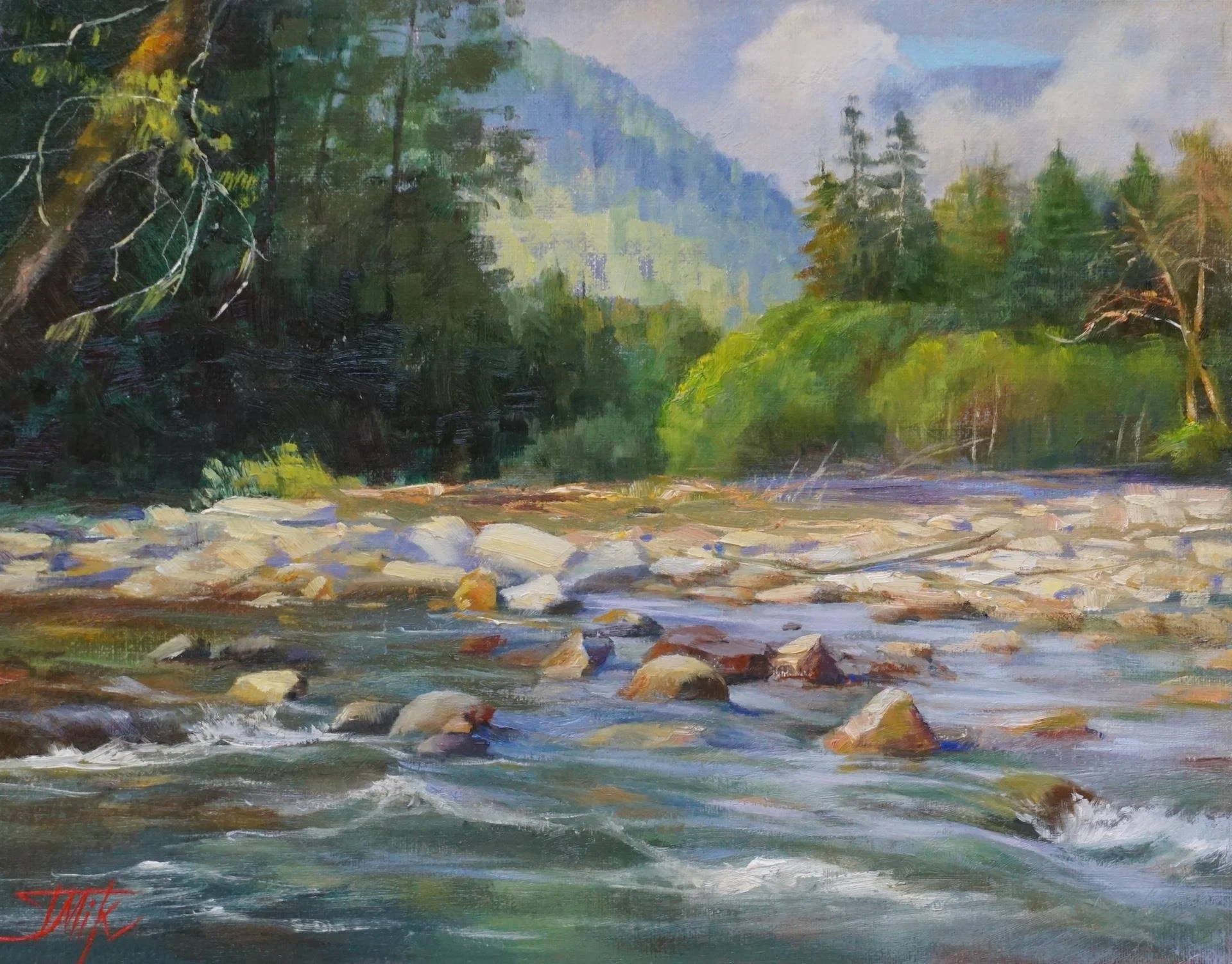 Tatsiana Mikhailava - Mountain River; 11x14 oil, $600
