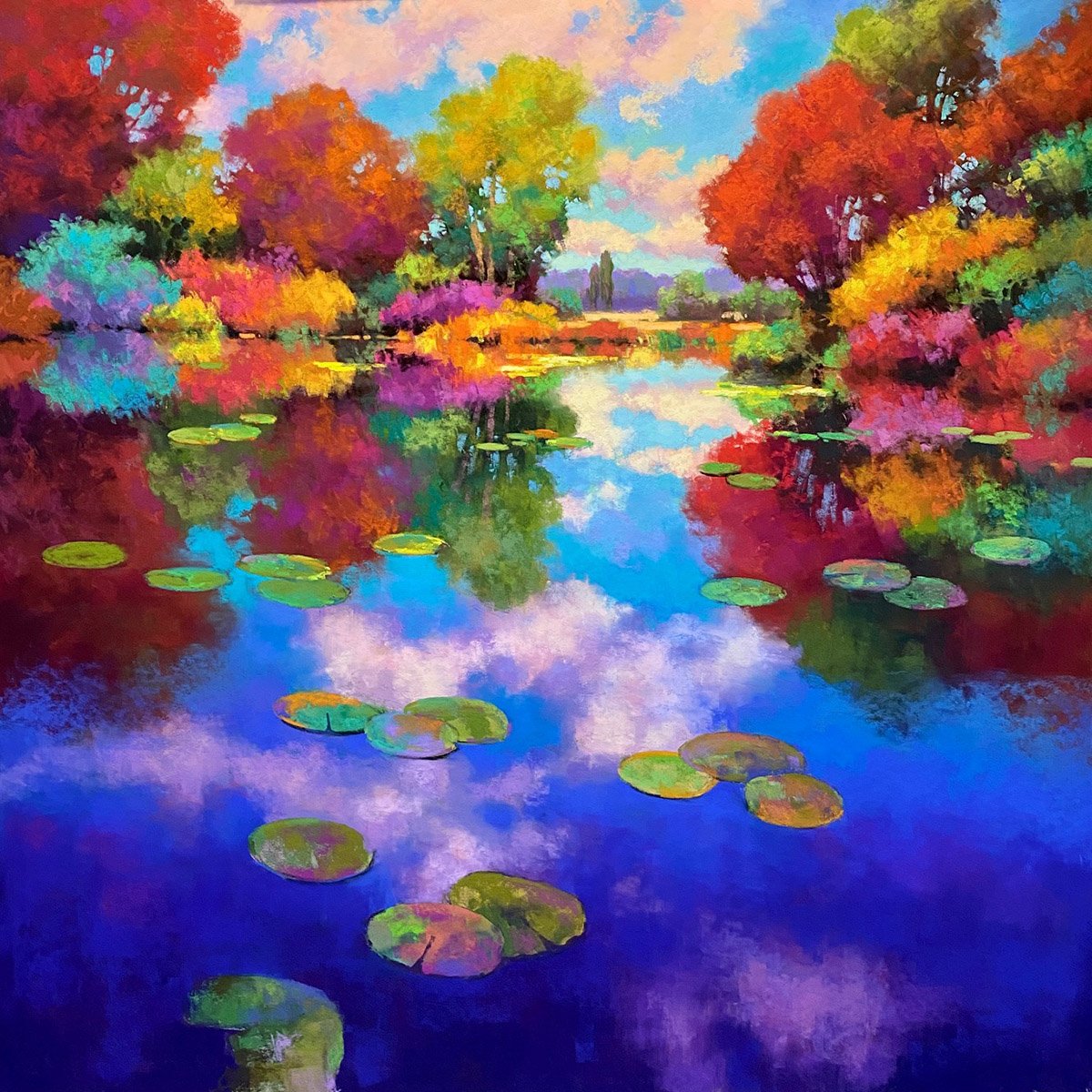 Floating on Clouds VII, 40x40 pastel, $5800 SOLD