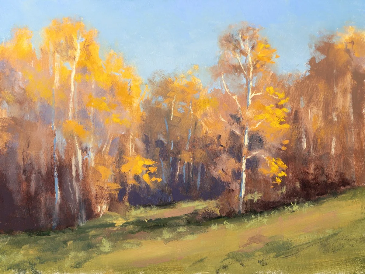 Shades of Fall, 9x12 oil, $450
