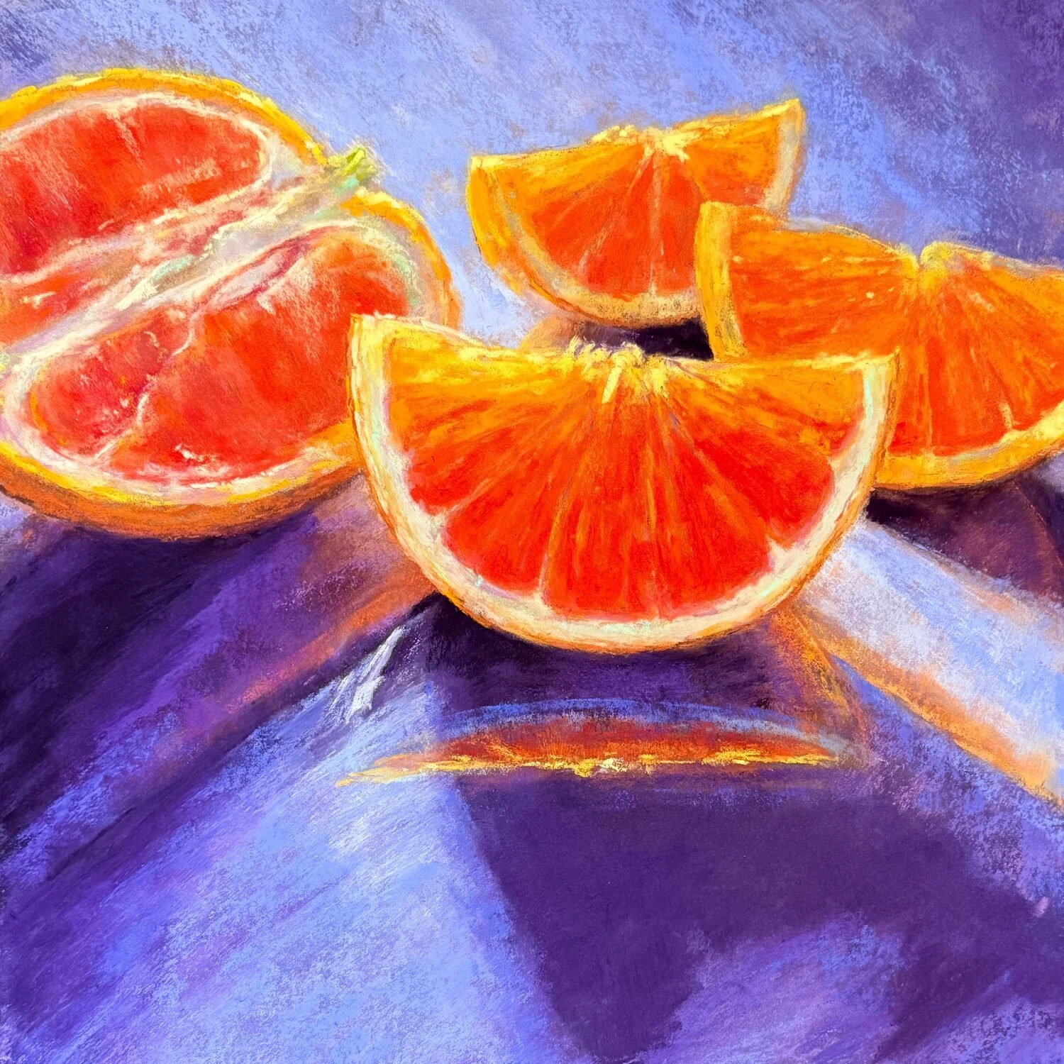 Megan Veldee - Luscious Orange; 17 x 17 pastel, $850
