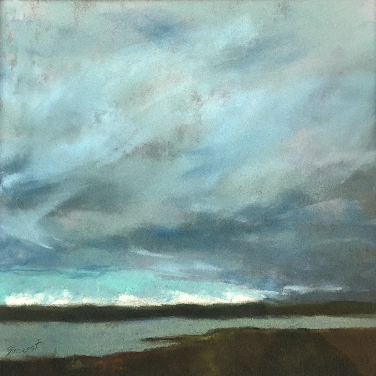 Looking Toward the Olympics 9.5” x 9.5” Soft Pastel. $600.