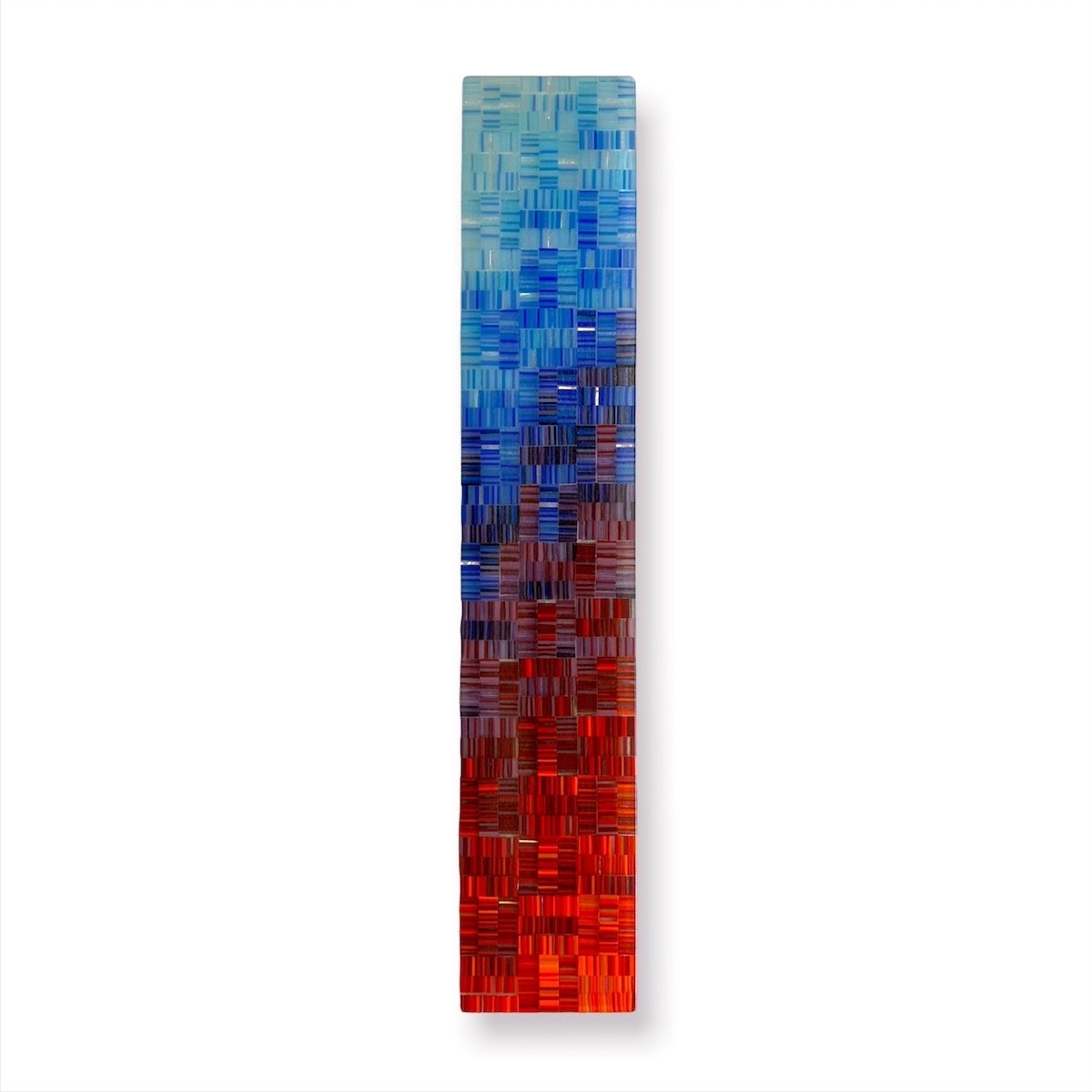 Fire & Ice IX, 17.88" x 3.38" fused glass. $220.