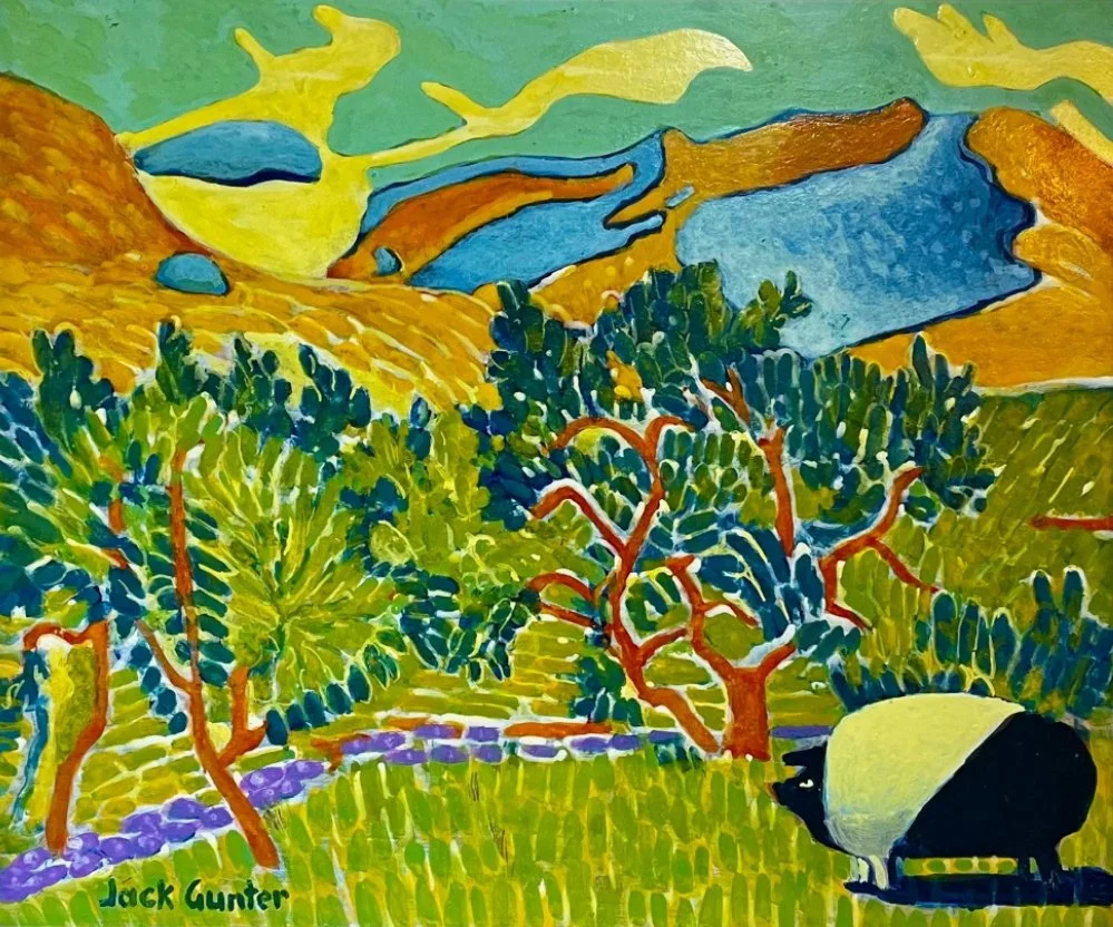 Mountains of Colloiure, inspired by André Derain, 20x24 egg tempera, $2200