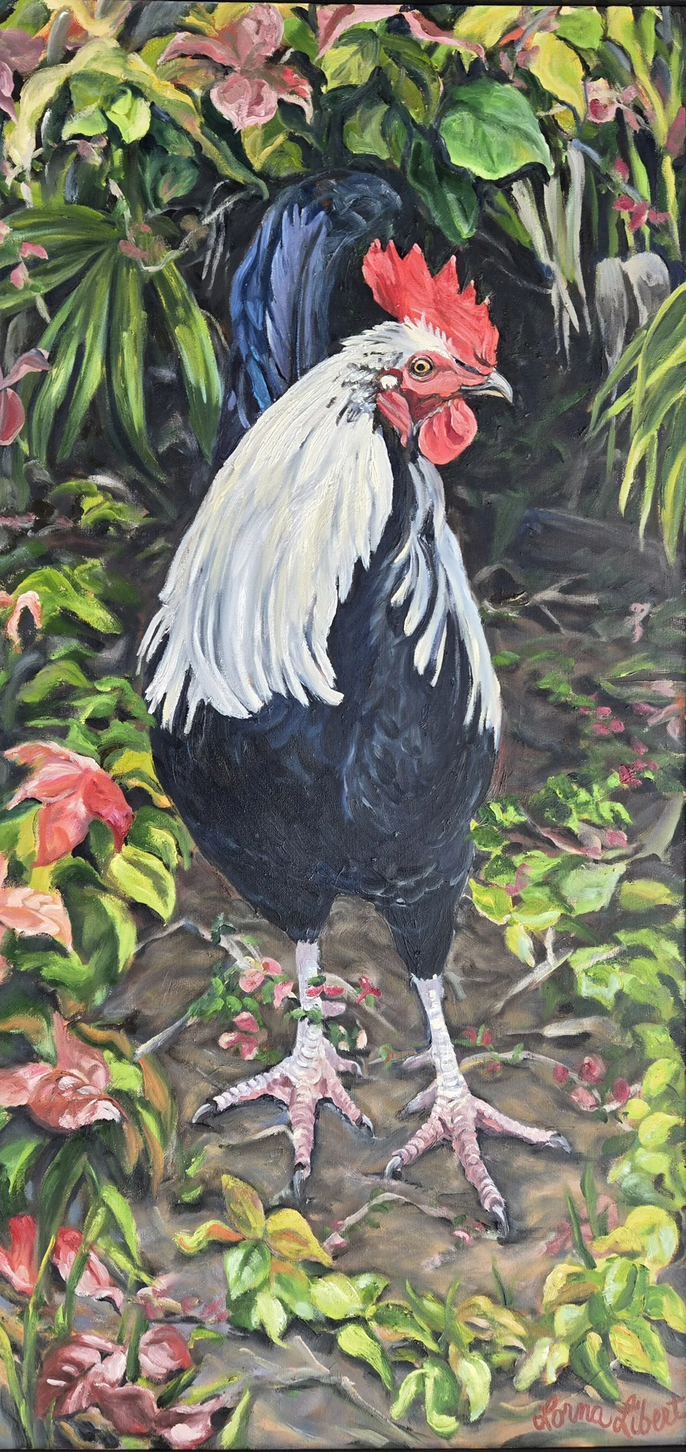 Cock-eyed in Bermuda, 48 x 24 oil, $2800