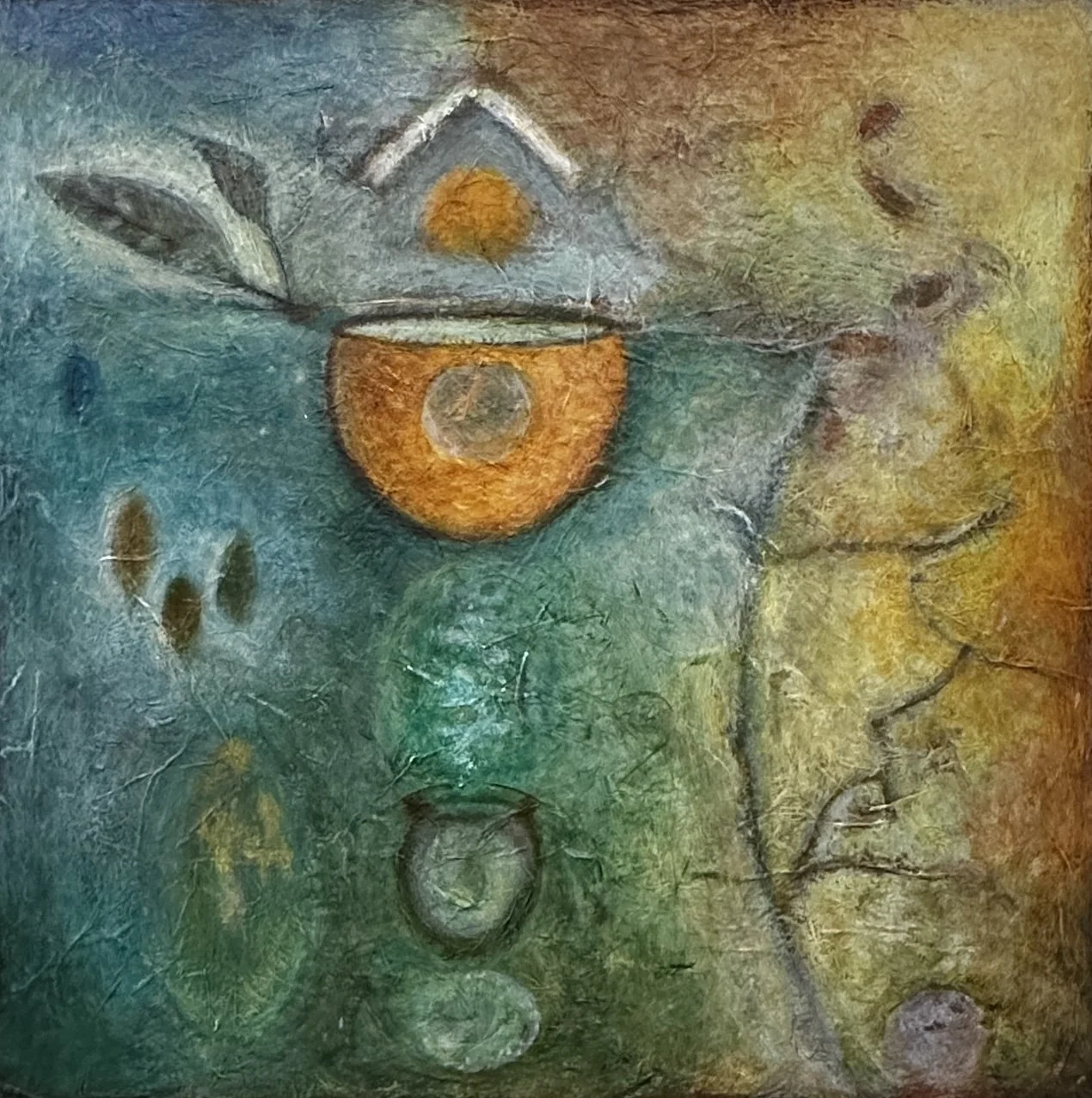 Holding Light, 16x16 mixed media, $1200