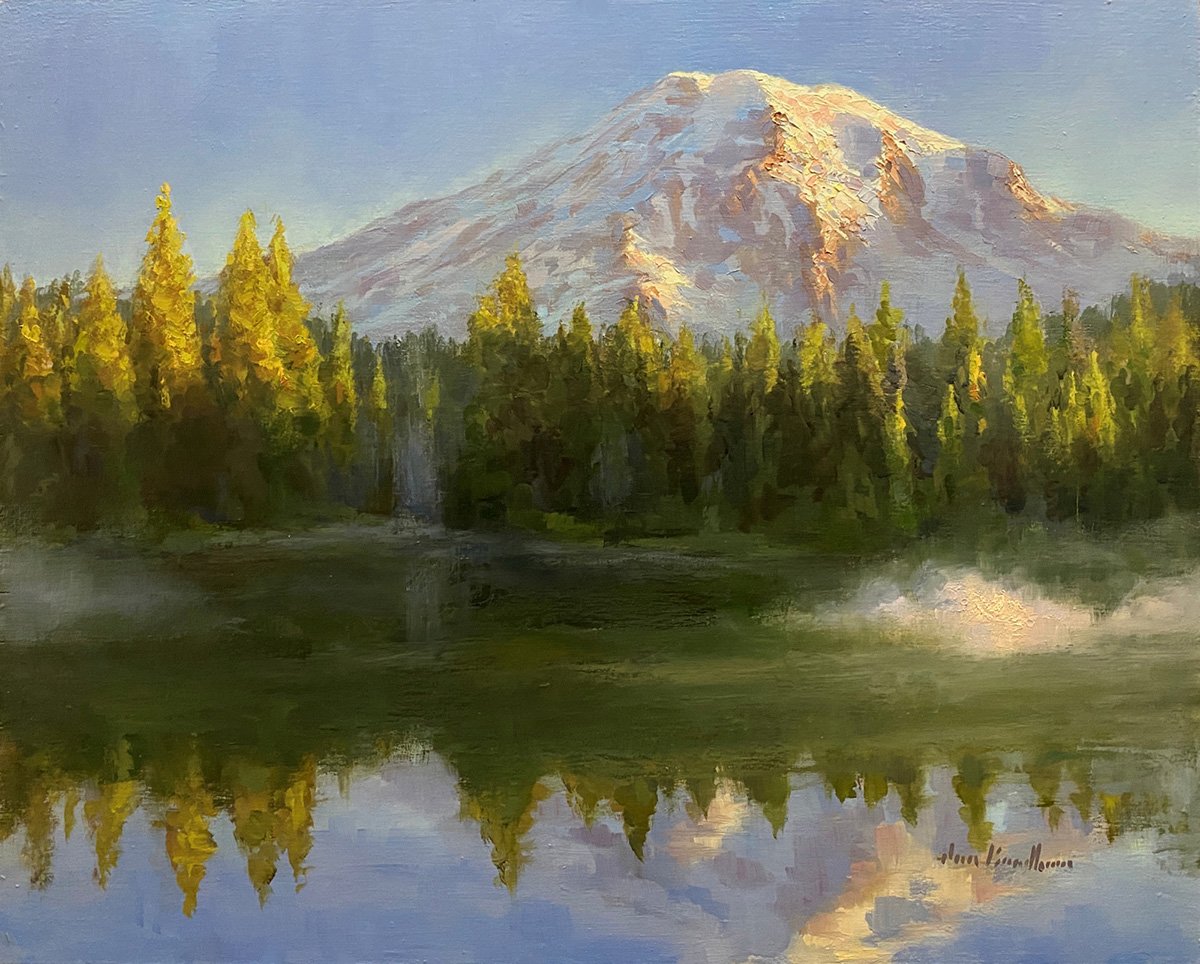 Early Morning Reflections, 16x20 oil on linen, $900