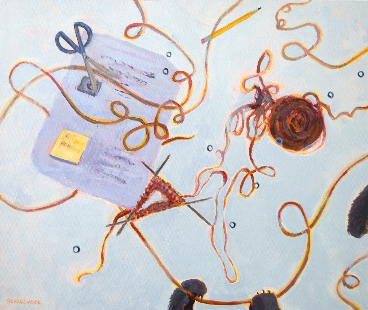 Yarn Play, 20 x 24 acrylic, $1500