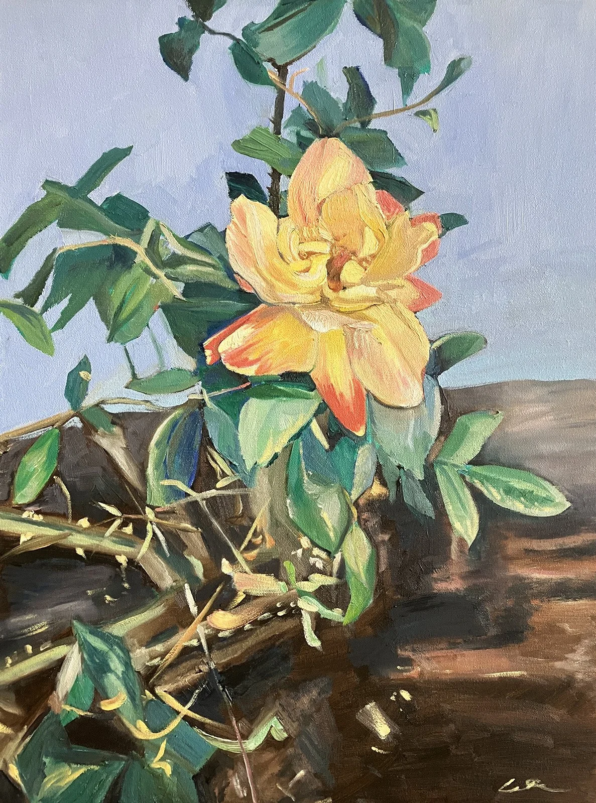 Catalina Mercado - The Garden's First Bloom, 24x18 oil, $600