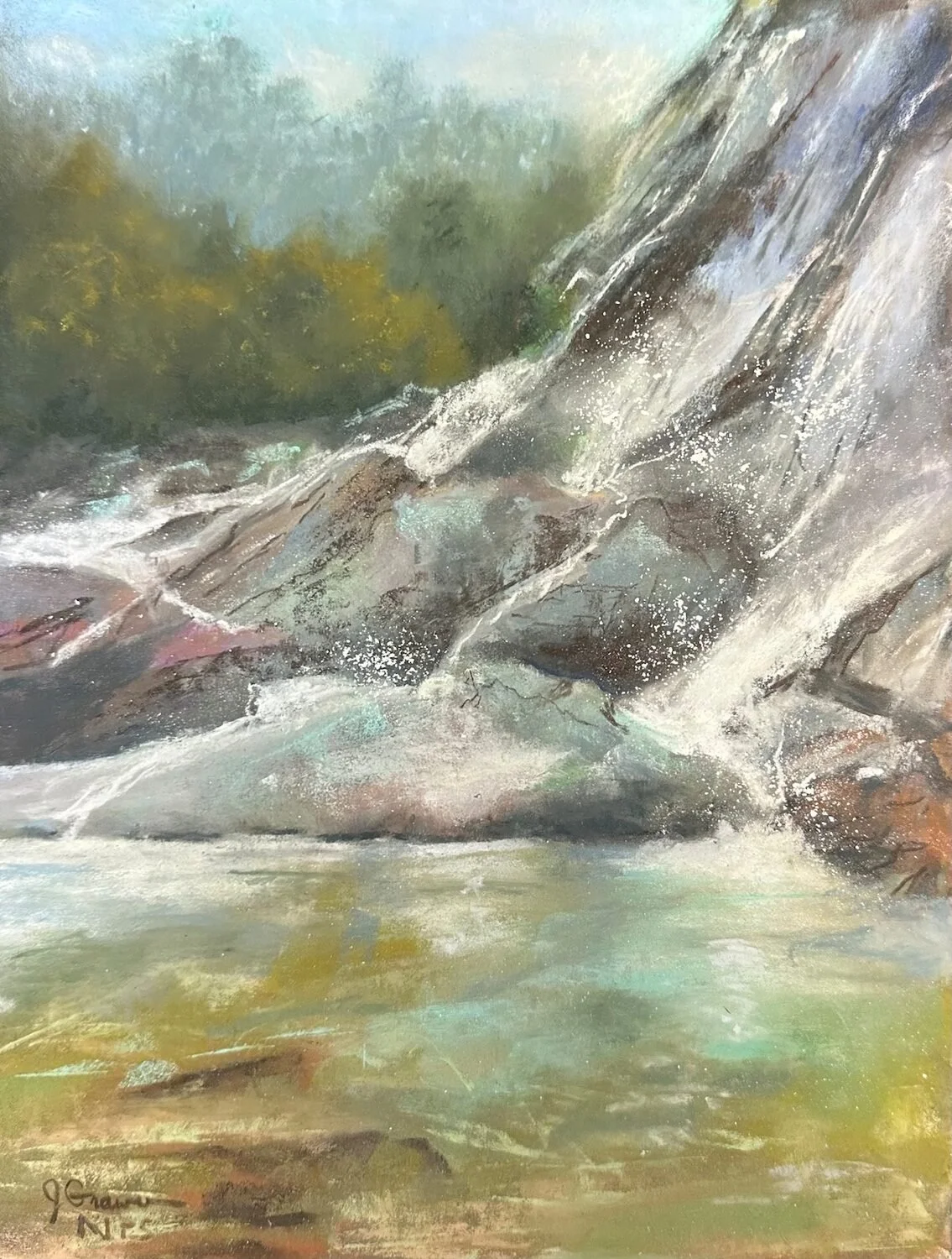 Janis Graves - Bridal Falls; 14 x 11 pastel, $800