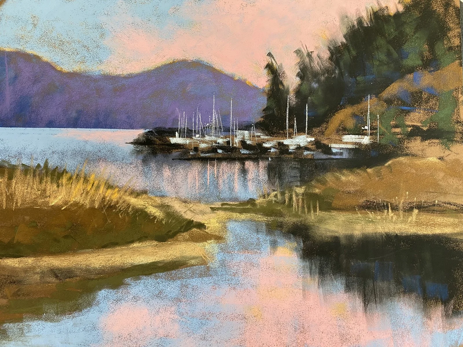 Lopez Marina Glow, 12 1/2 x 15 1/2 pastel, $885 SOLD