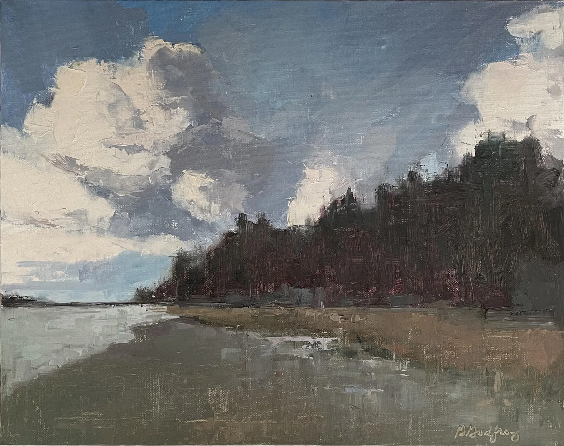Cloud Tower Over Lagoon, 11 x 14 oil, $1200 by Gigi Godfrey