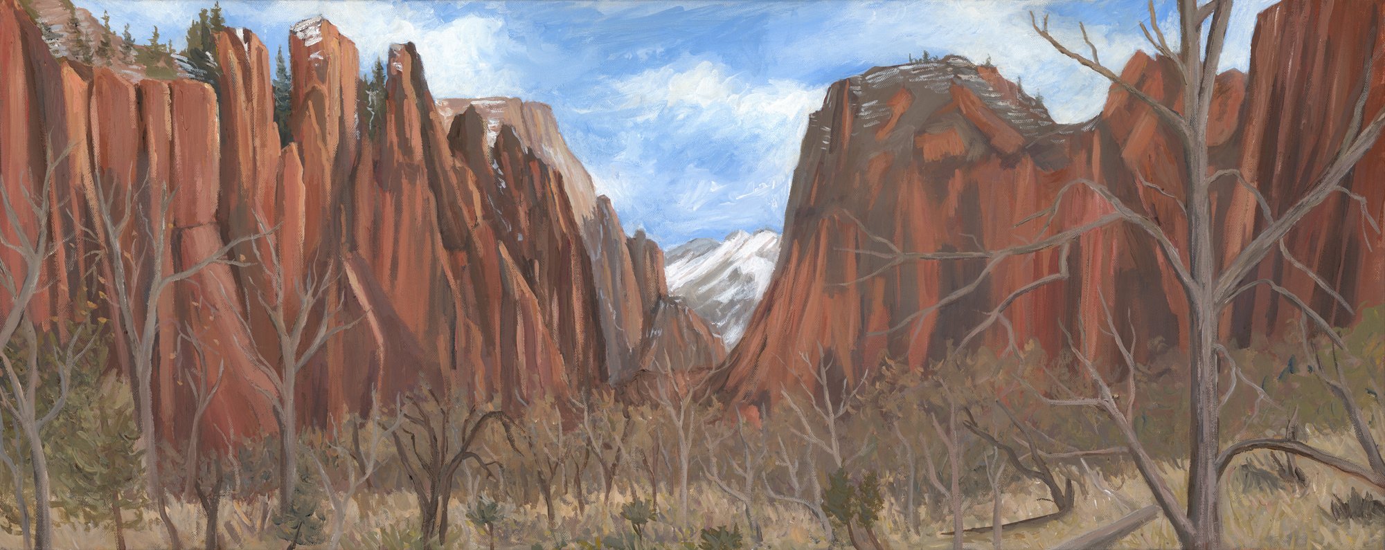 Zion’s Angels Landing, 16x40 acrylic, $2600