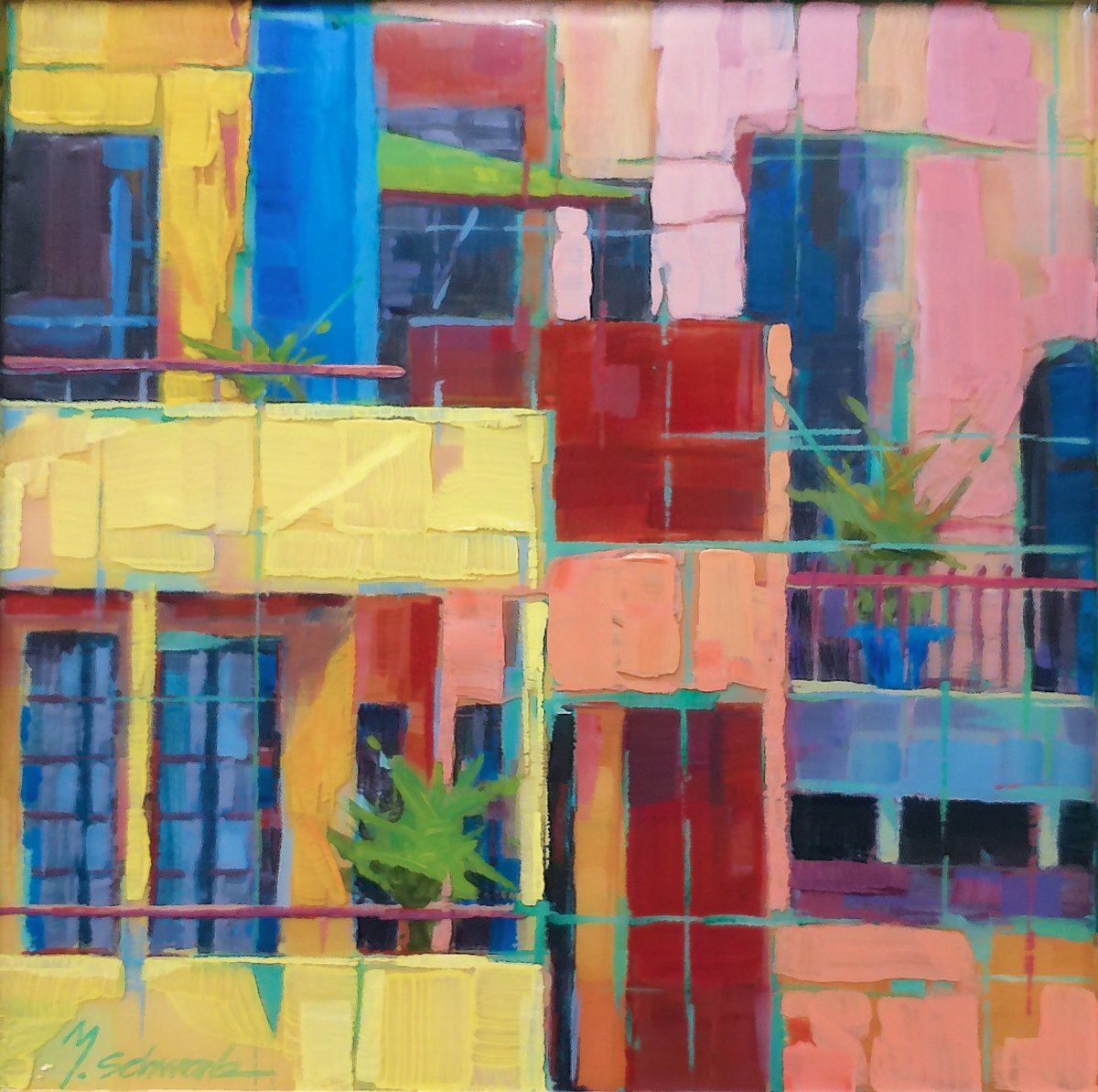 Colors Of Mexico 3, 12x12 poured acrylic, $550